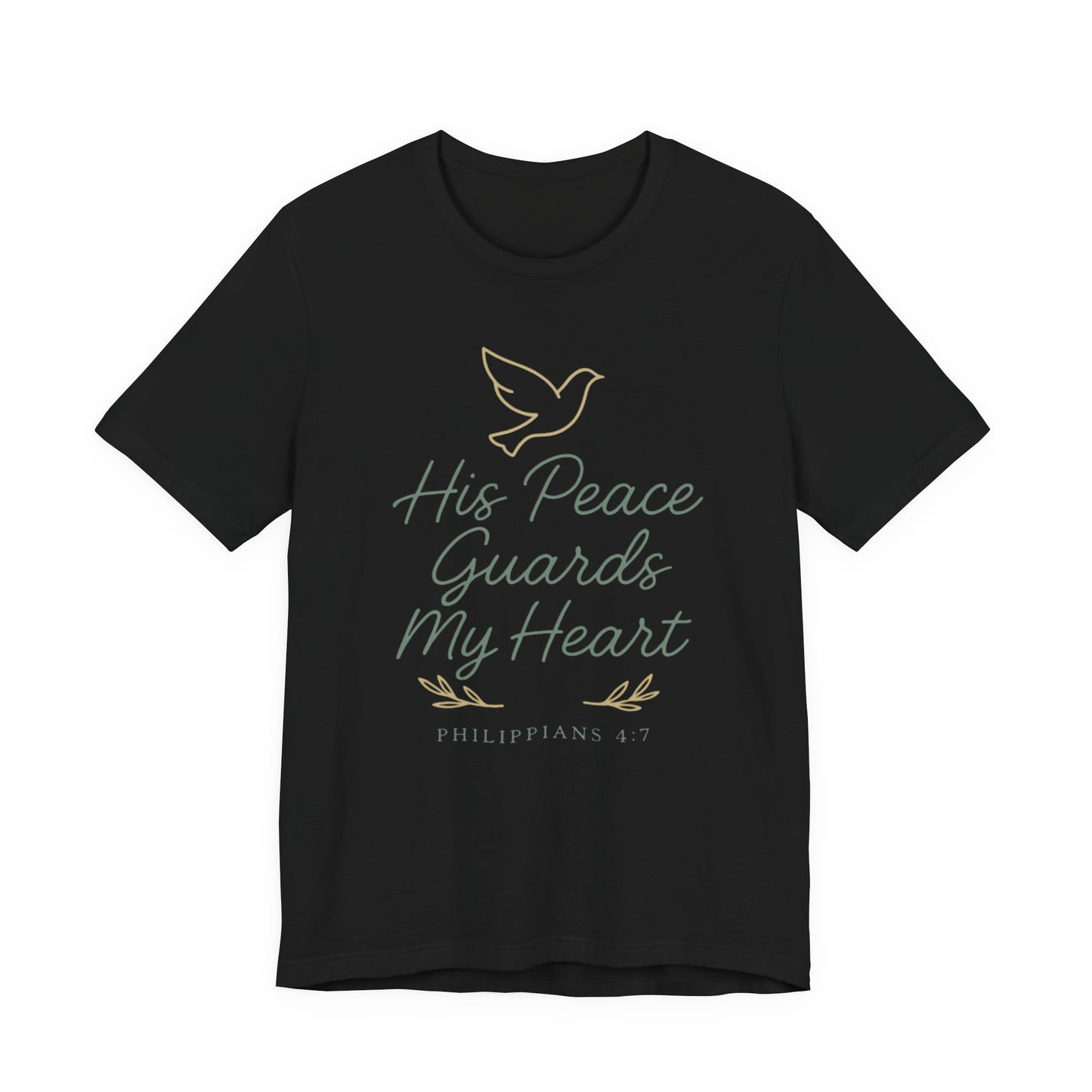 His Peace Guards My Heart Tee — Philippians 4:7 Christian Dove T-Shirt