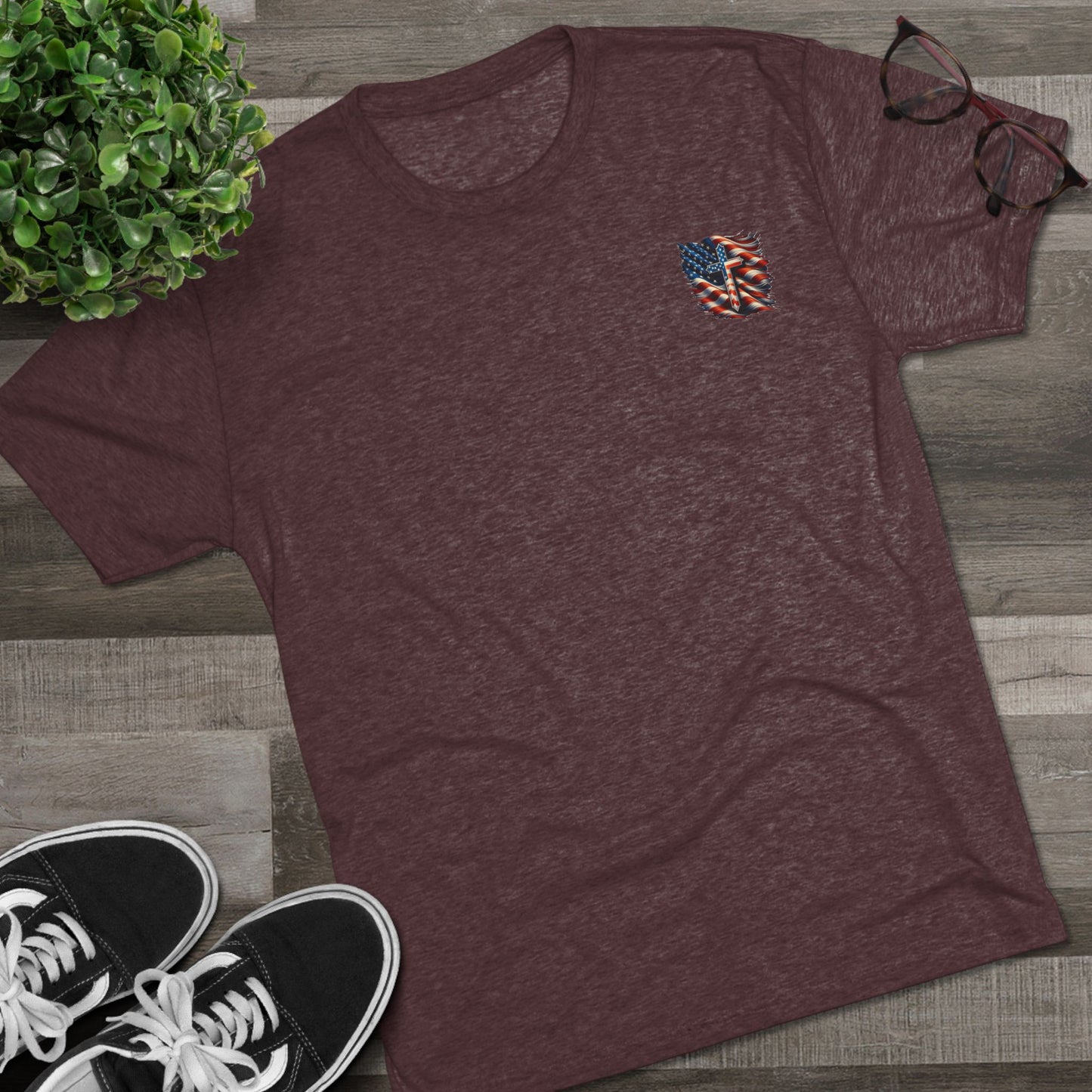 Unisex Tri-Blend Crew Tee "GOD BLESS AMERICA"