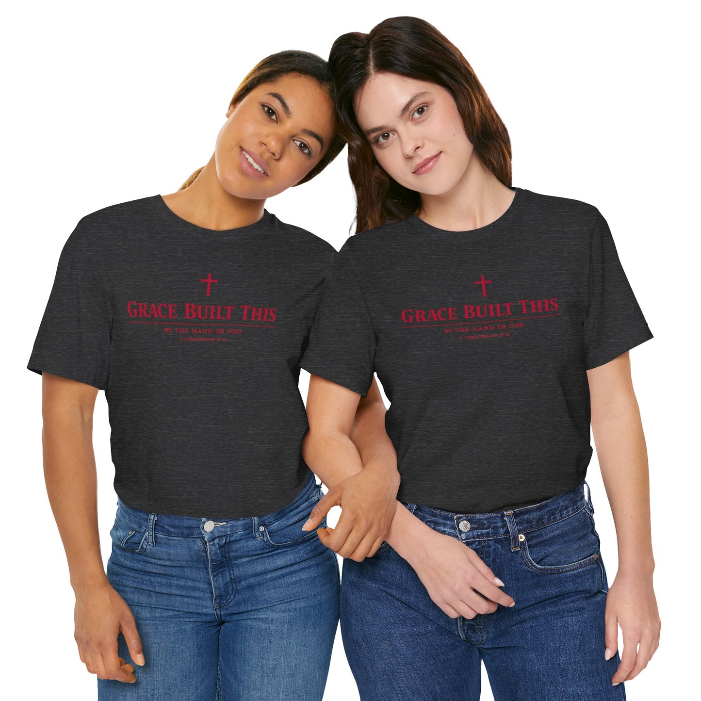 Grace Built This T-Shirt — Christian Faith Tee with Cross