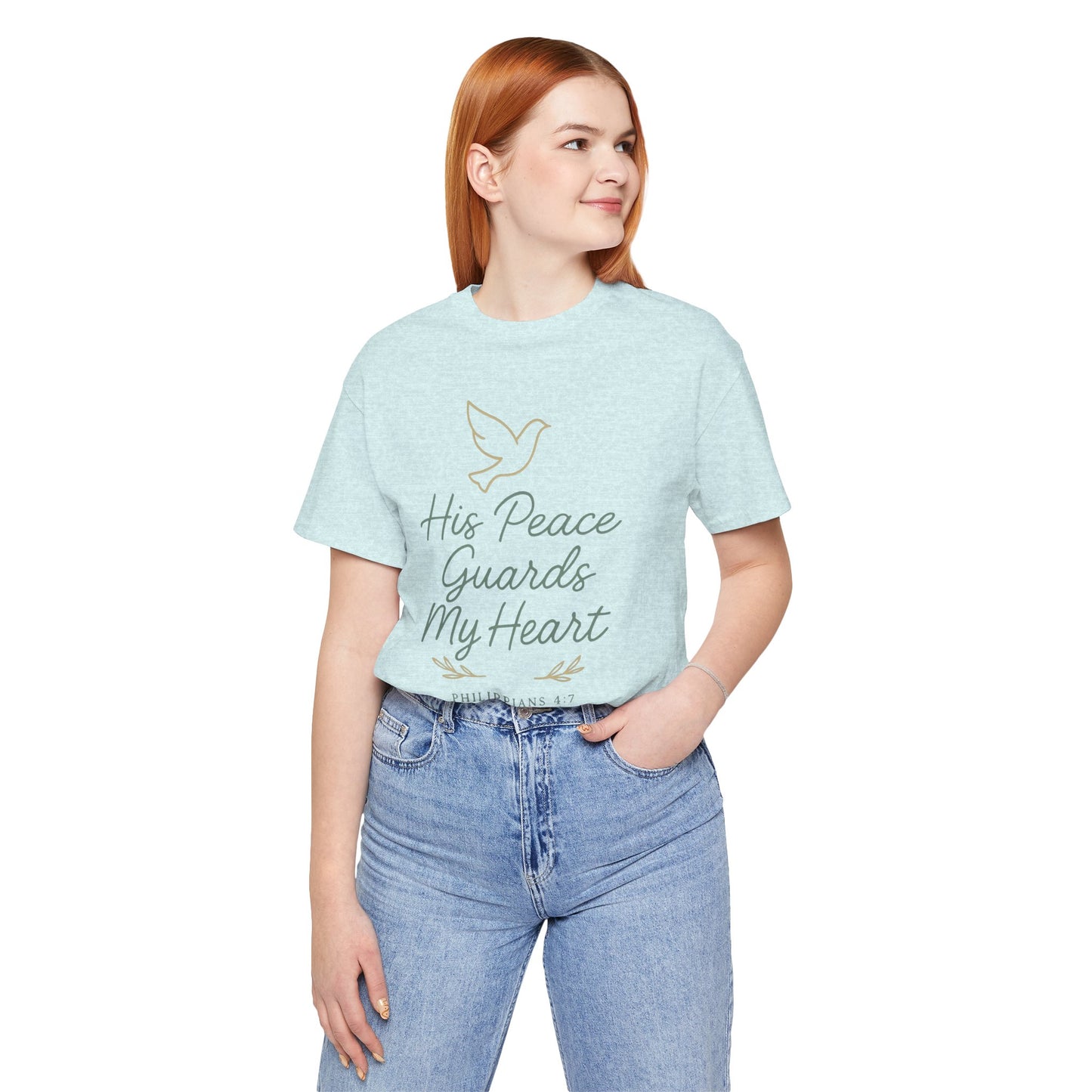 His Peace Guards My Heart Tee — Philippians 4:7 Christian Dove T-Shirt