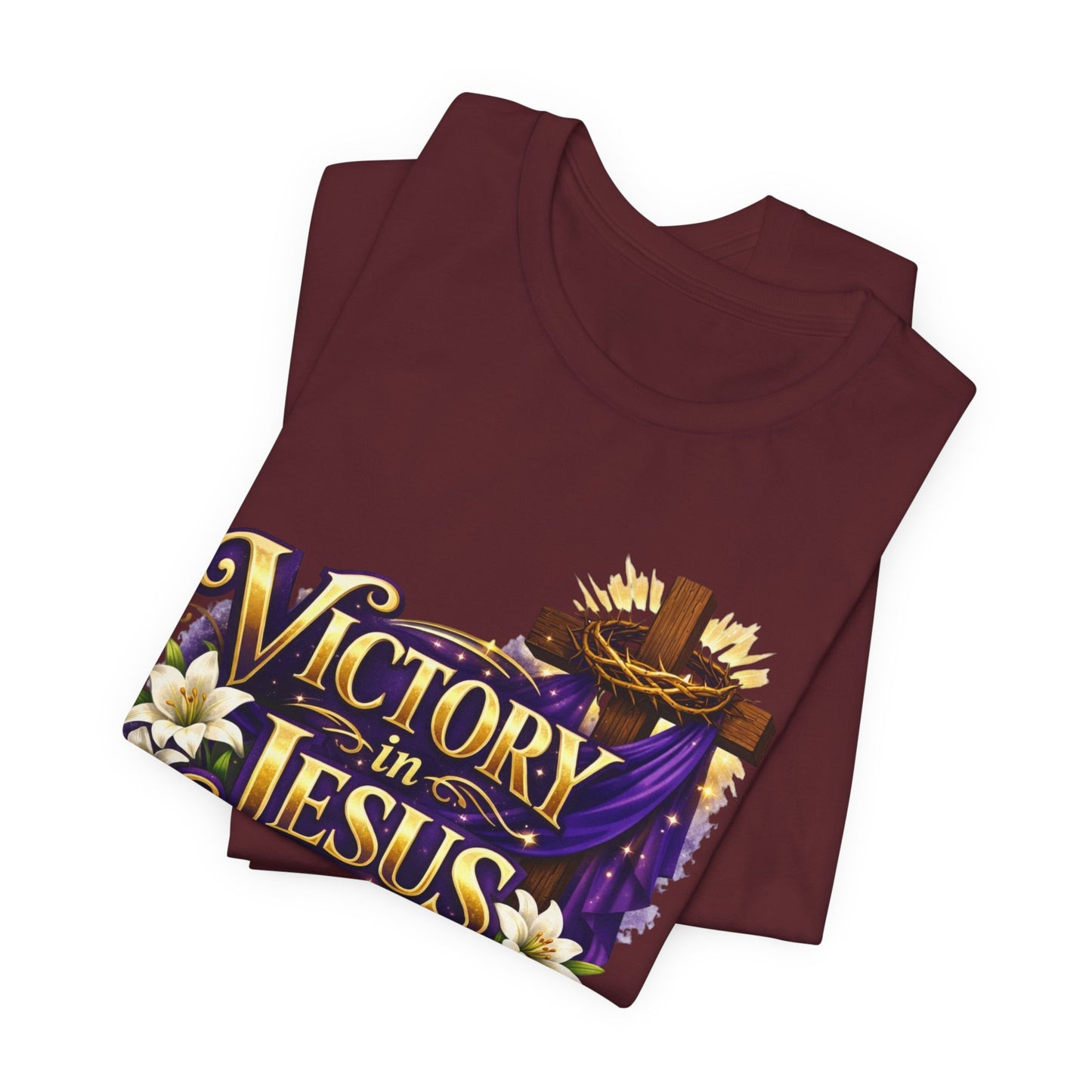 Victory In Jesus Christian T-Shirt — Cross Faith Tee