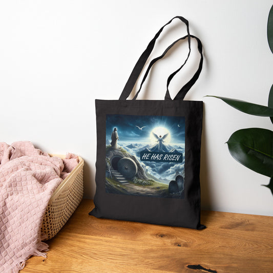 Cotton Canvas Tote Bag "HE HAS RISEN"
