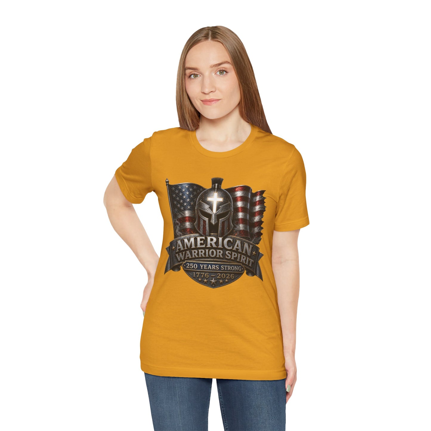 American Warrior Spirit T-Shirt – Patriotic 250 Years Strong Tee (1776–2026)