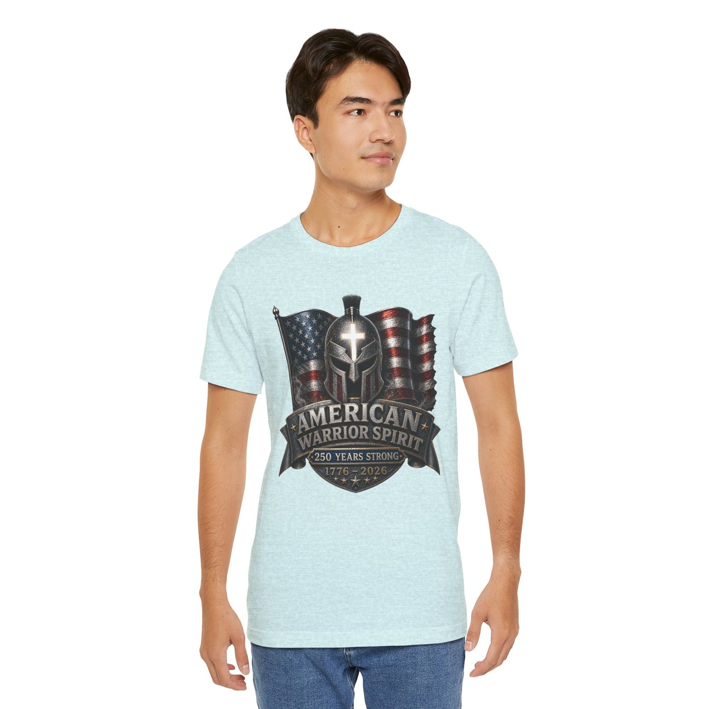 American Warrior Spirit T-Shirt – Patriotic 250 Years Strong Tee (1776–2026)