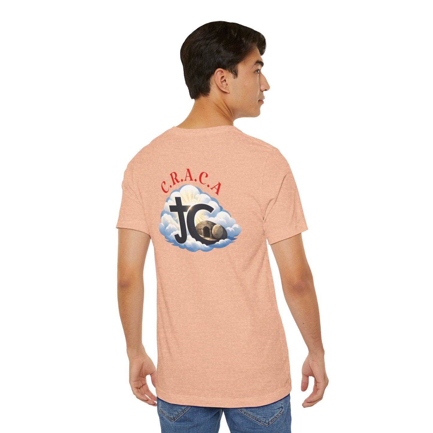 Christian JC Cross Tee — CRACA (Crucified.Risen.And.Coming.Again) Graphic T‑Shirt