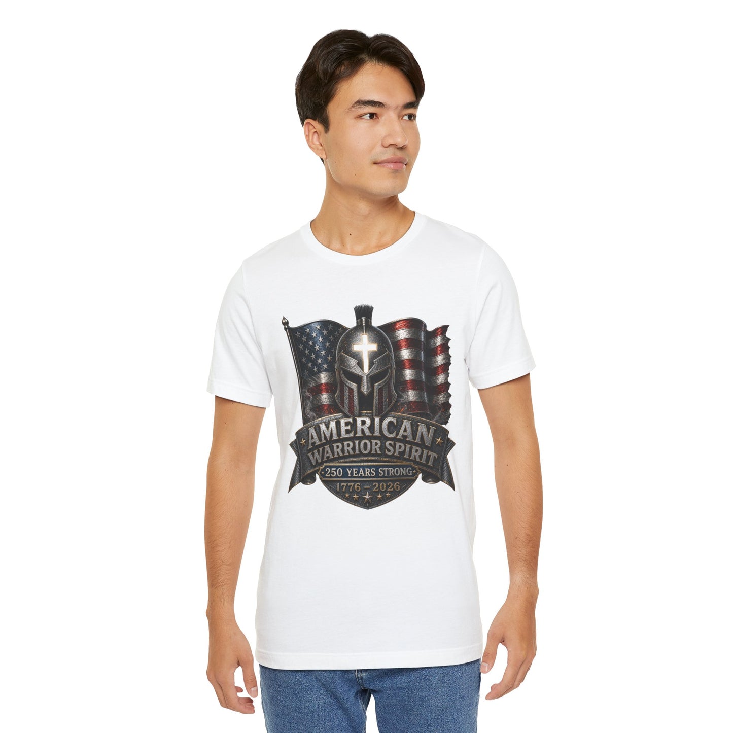 American Warrior Spirit T-Shirt – Patriotic 250 Years Strong Tee (1776–2026)