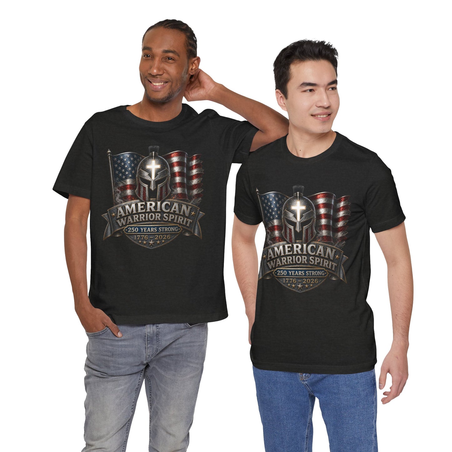 American Warrior Spirit T-Shirt – Patriotic 250 Years Strong Tee (1776–2026)