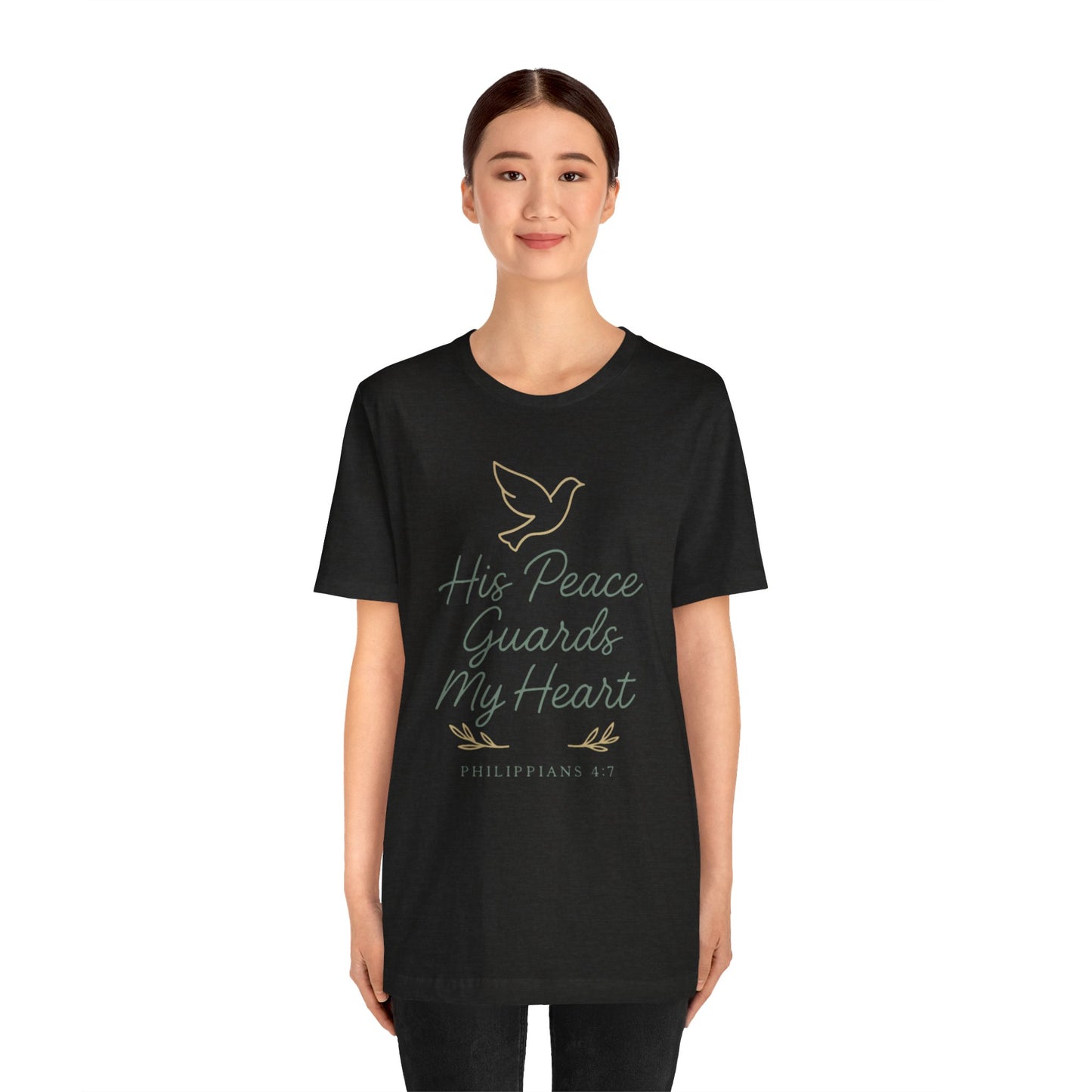 His Peace Guards My Heart Tee — Philippians 4:7 Christian Dove T-Shirt