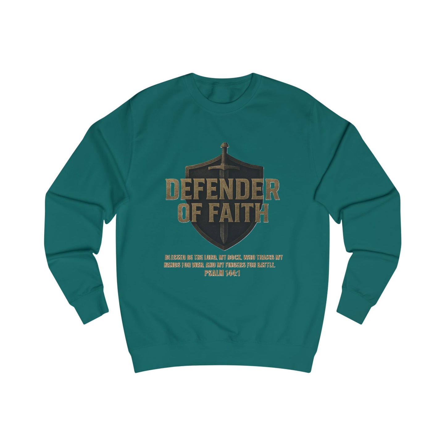 Faith Defender Sweatshirt with Shield and Sword Design