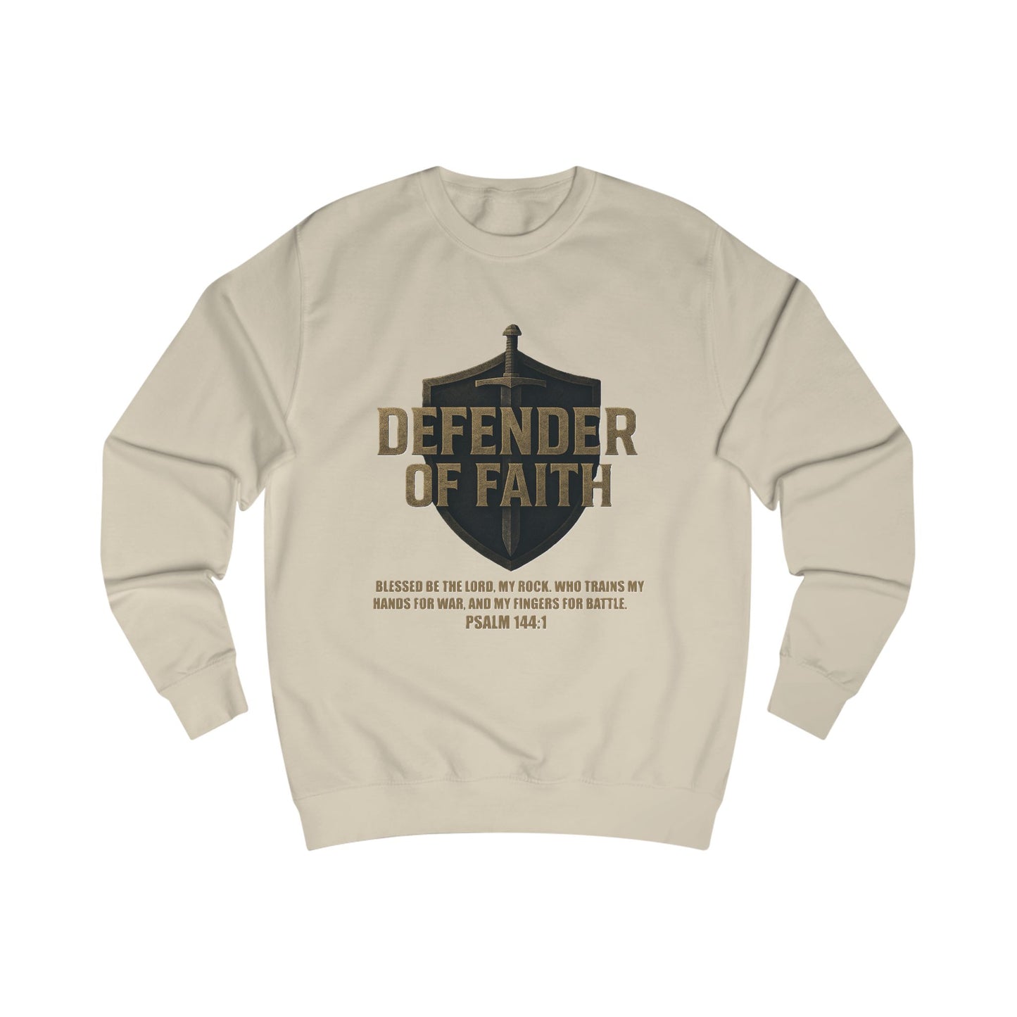 Faith Defender Sweatshirt with Shield and Sword Design
