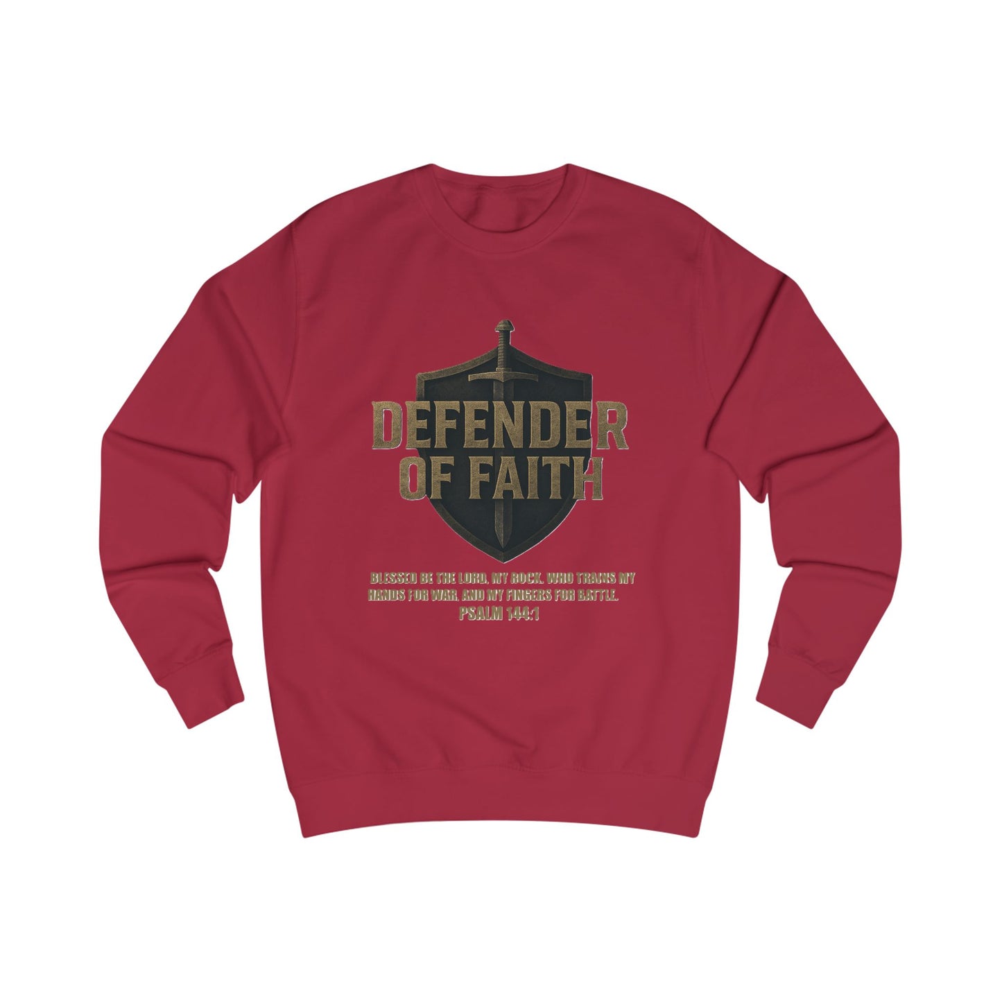 Faith Defender Sweatshirt with Shield and Sword Design