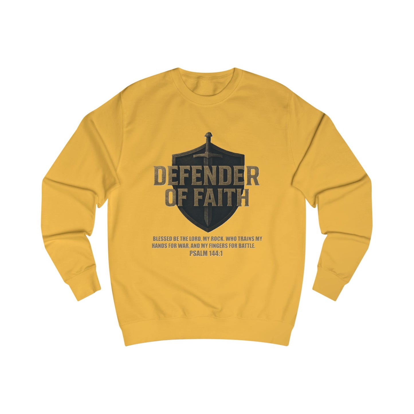 Faith Defender Sweatshirt with Shield and Sword Design