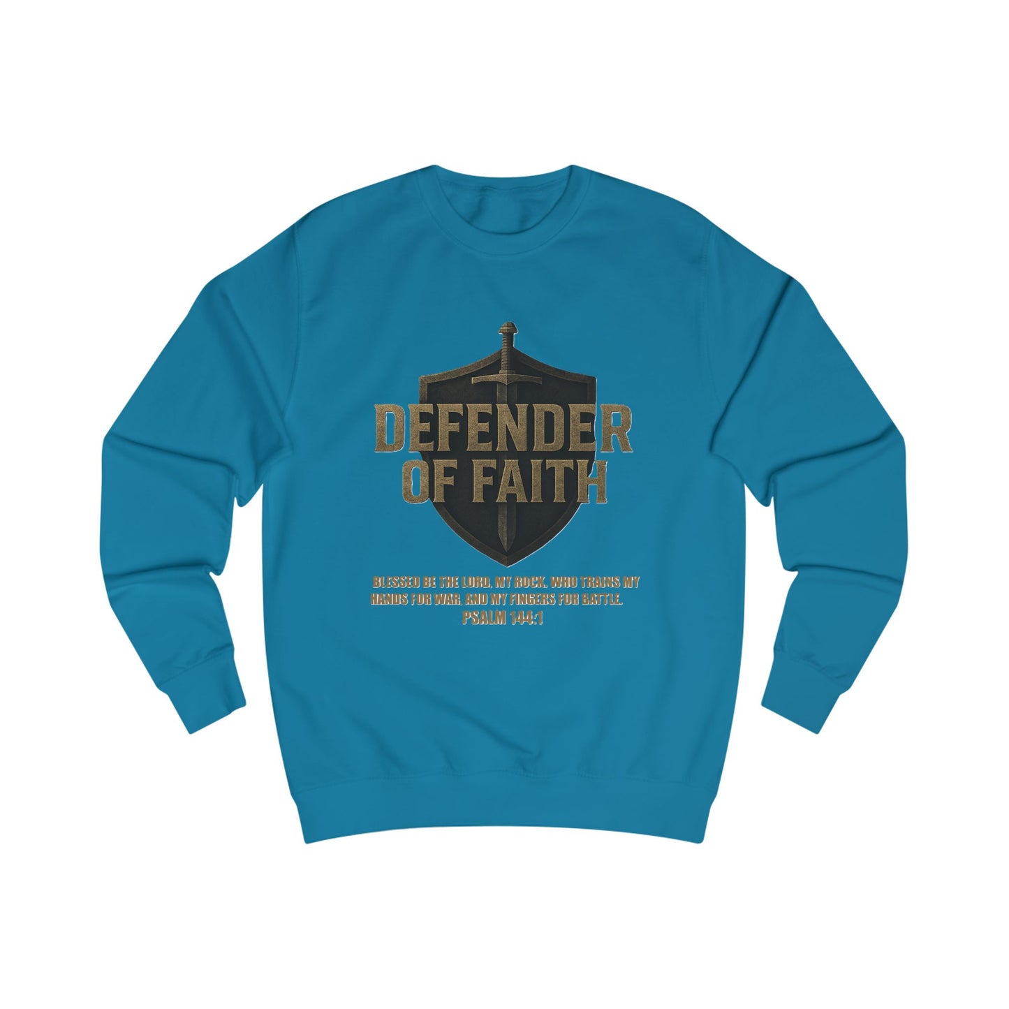 Faith Defender Sweatshirt with Shield and Sword Design