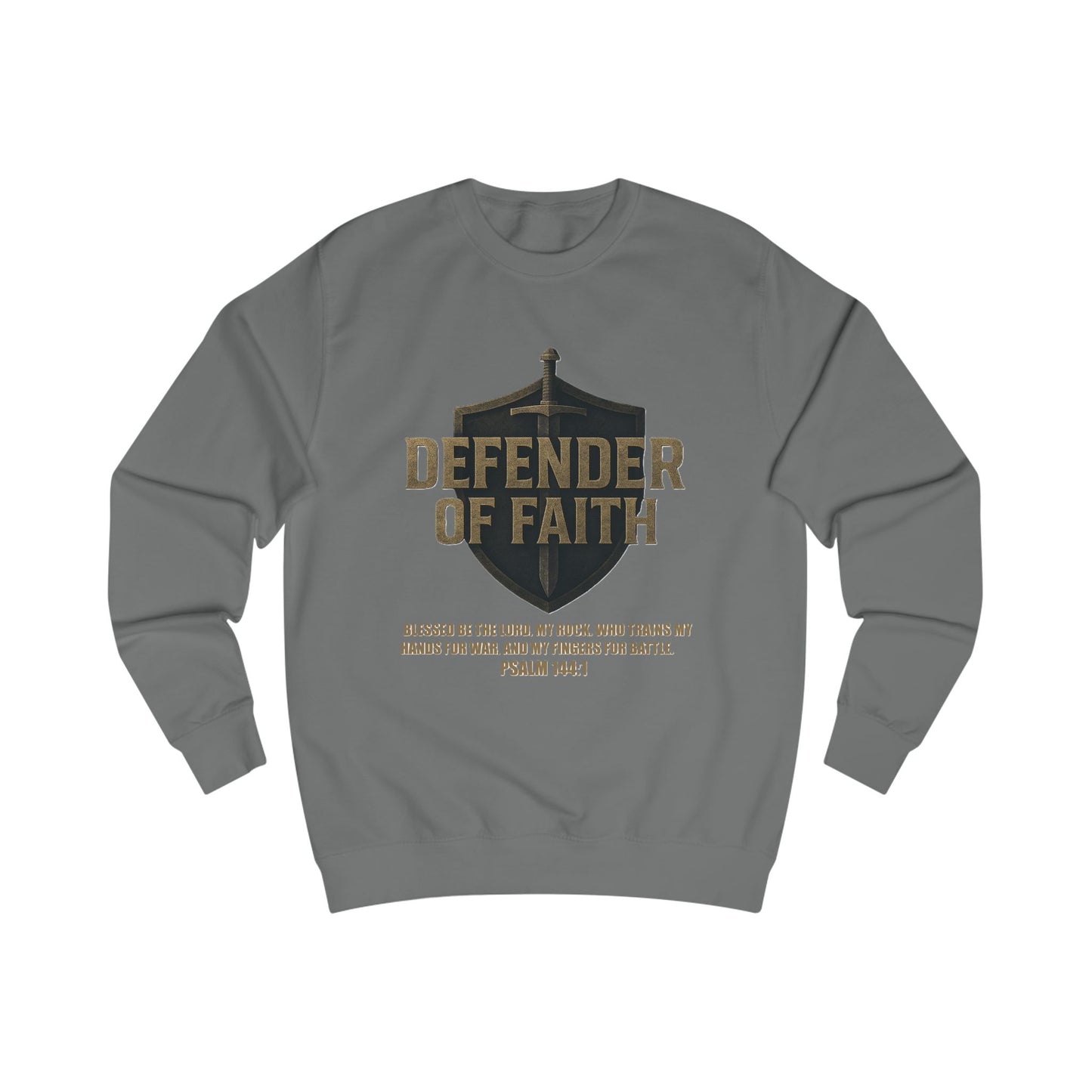 Faith Defender Sweatshirt with Shield and Sword Design