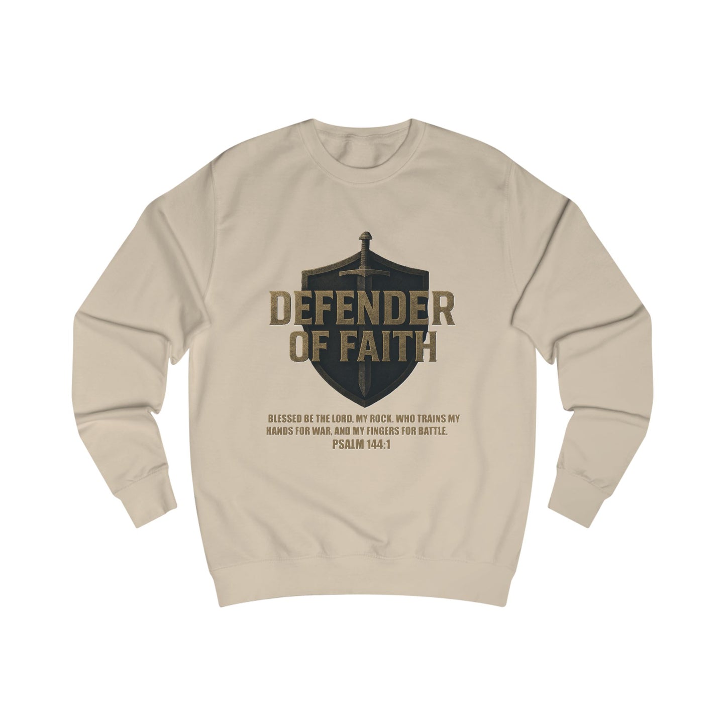 Faith Defender Sweatshirt with Shield and Sword Design