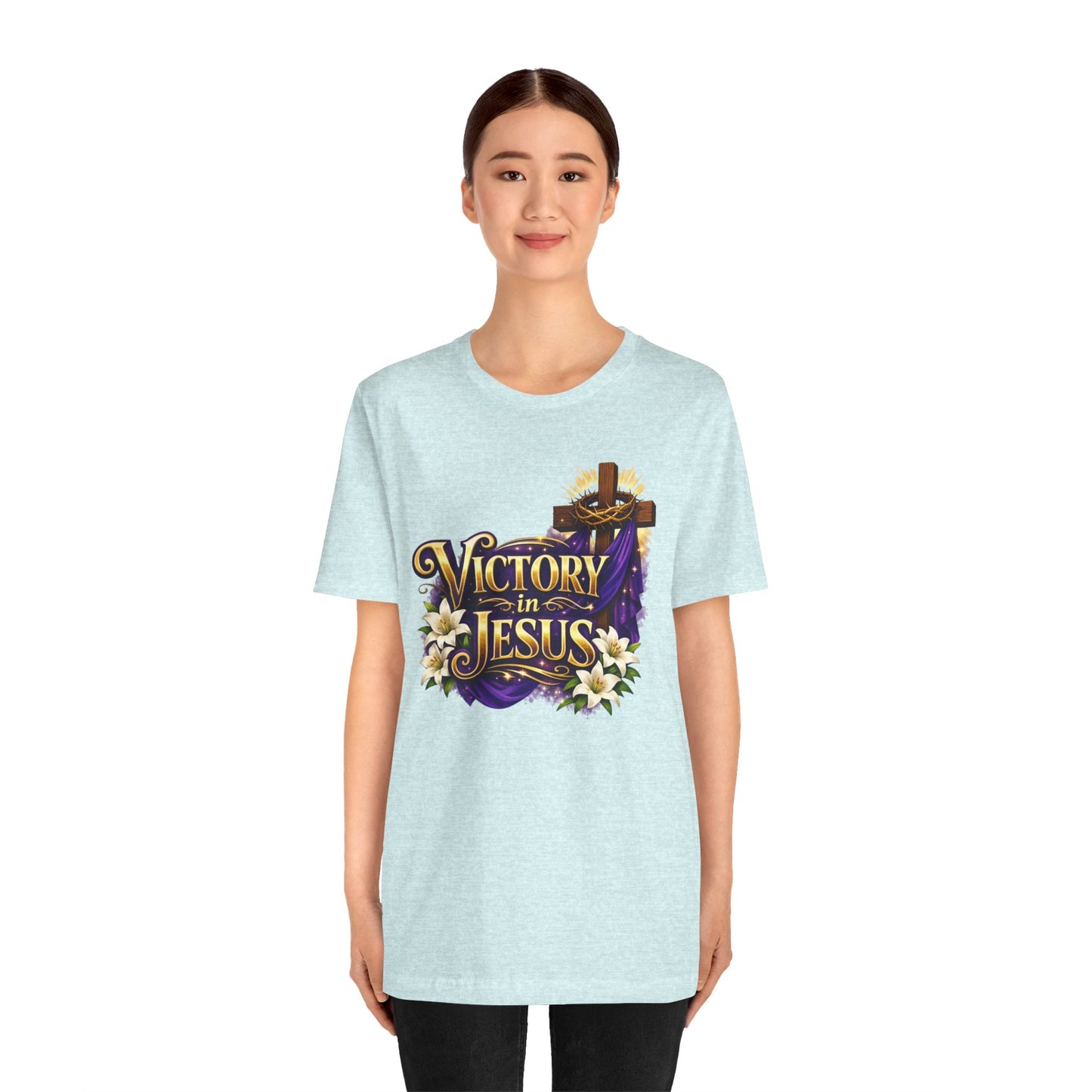 Victory In Jesus Christian T-Shirt — Cross Faith Tee