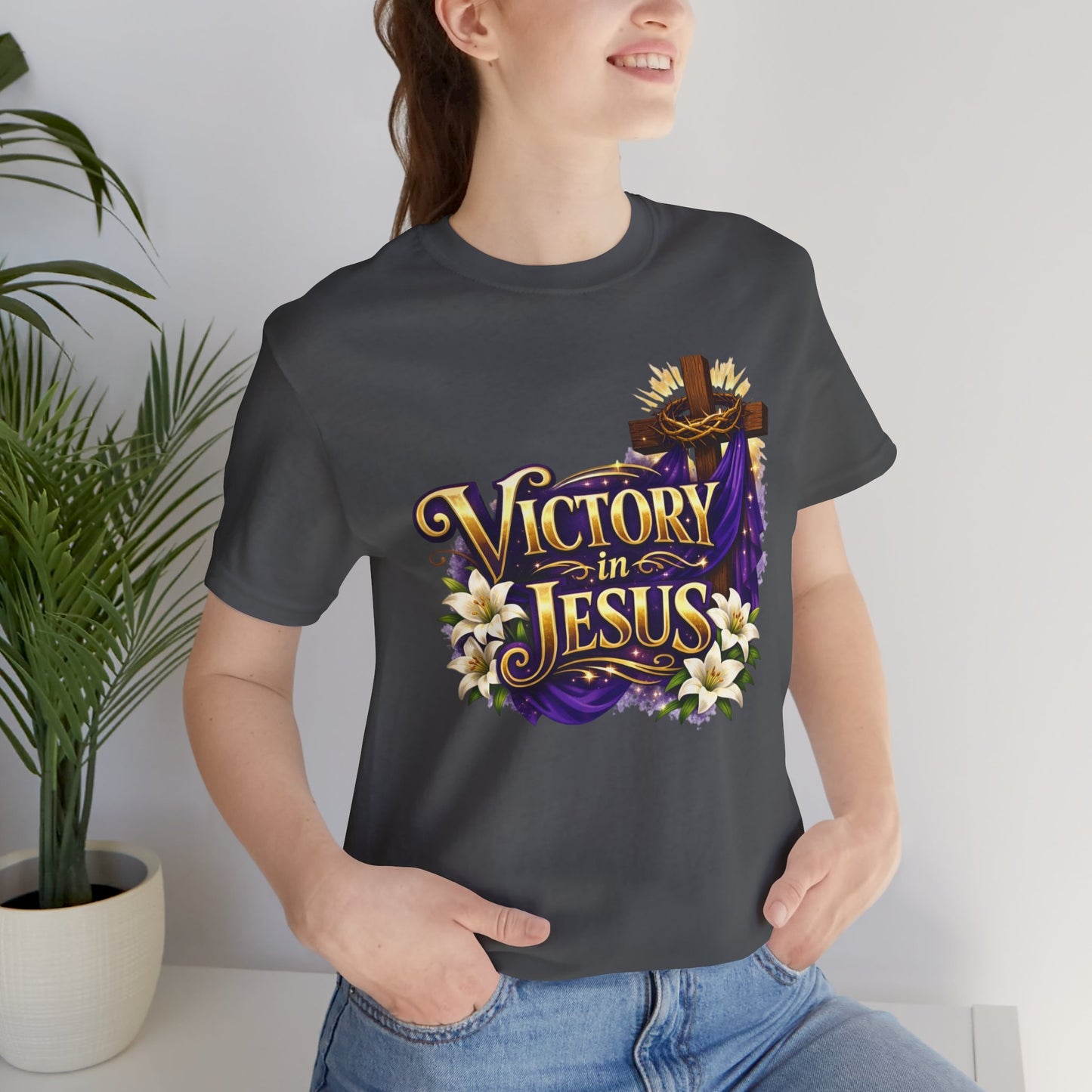 Victory In Jesus Christian T-Shirt — Cross Faith Tee
