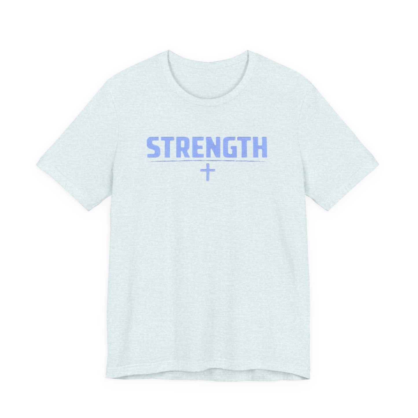 Strength with Cross Tee — Minimal Motivational Fitness Shirt