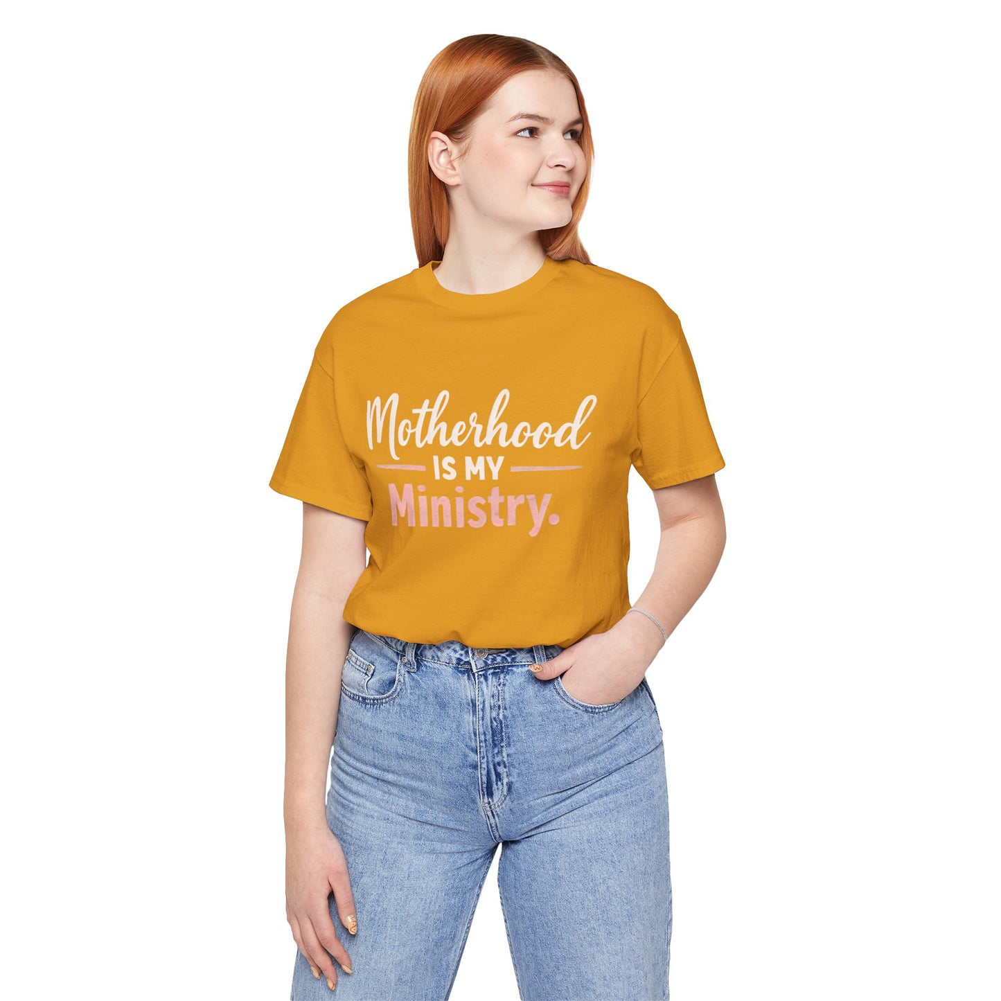 T-Shirt — "Motherhood Is My Ministry" Inspirational Mom Tee