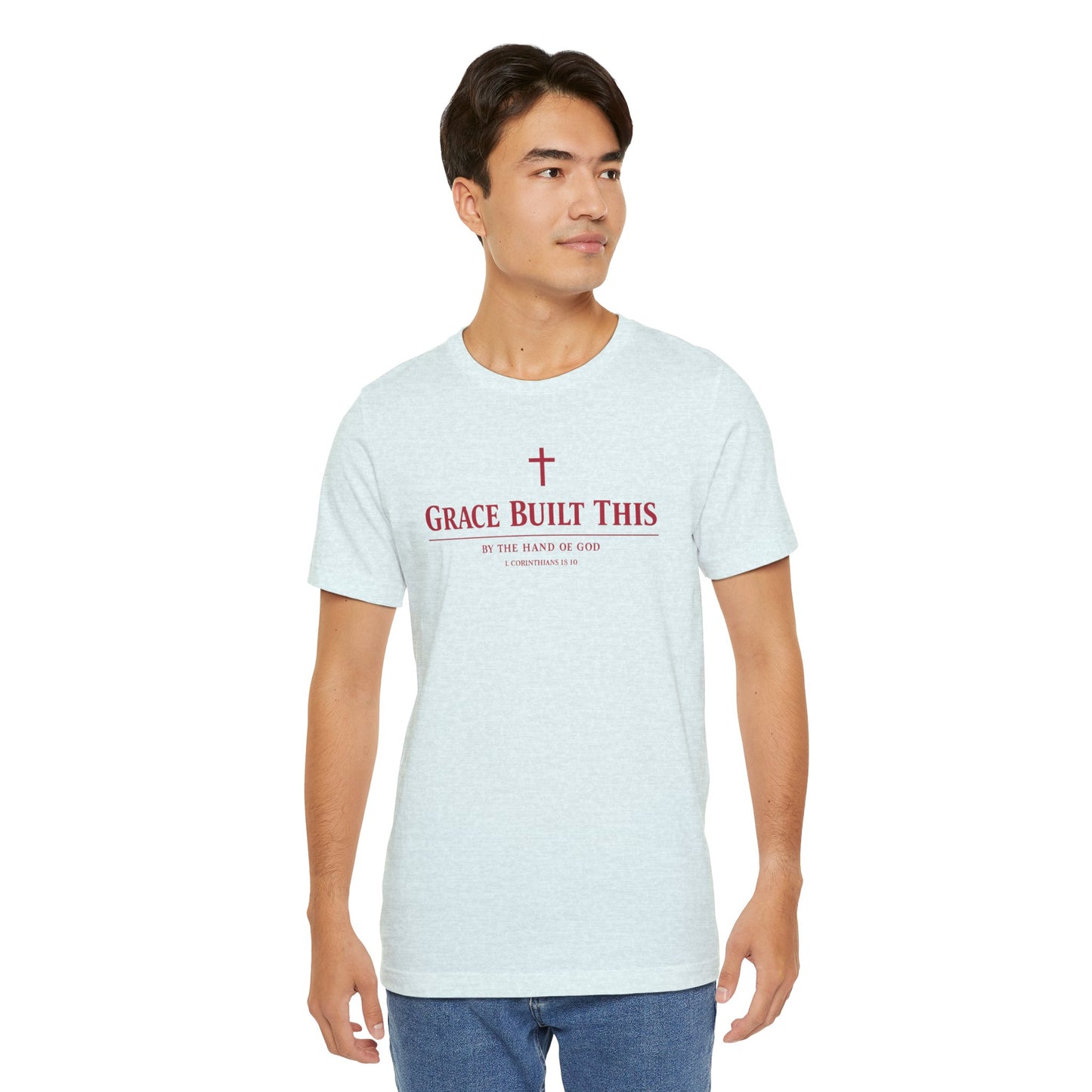 Grace Built This T-Shirt — Christian Faith Tee with Cross