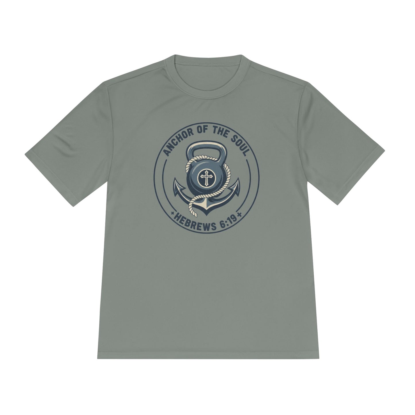 Hebrews 6:19 Anchor of the Soul Moisture-Wicking Workout Tee