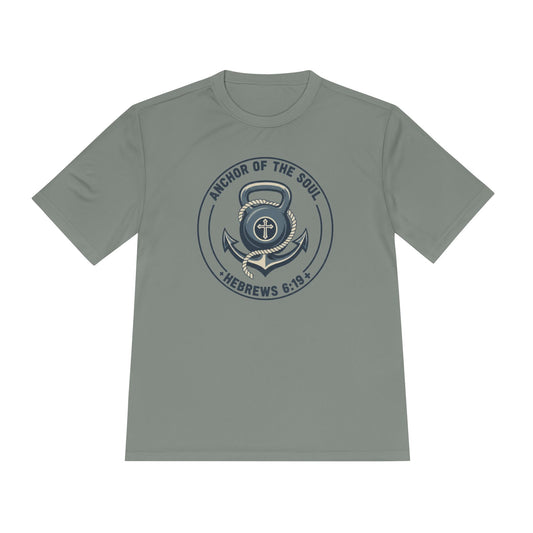 Hebrews 6:19 Anchor of the Soul Moisture-Wicking Workout Tee