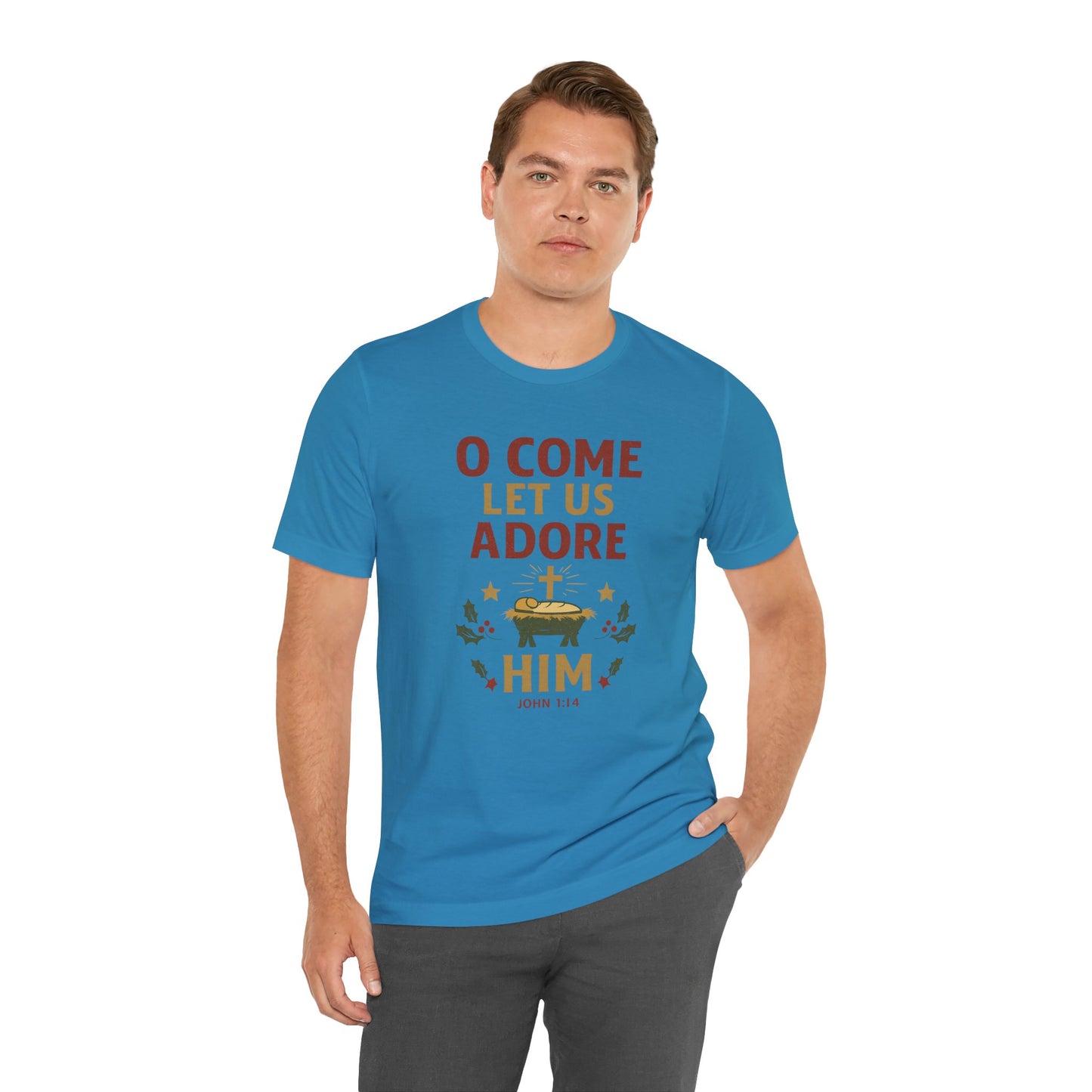 O Come Let Us Adore Him Christmas T-Shirt