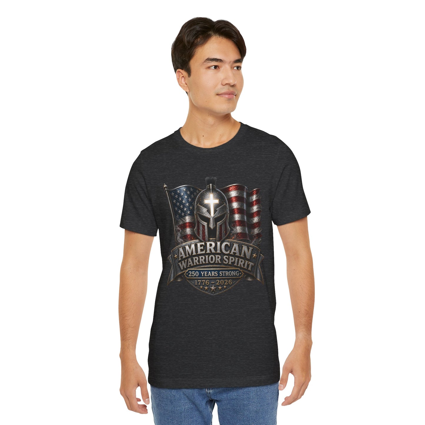 American Warrior Spirit T-Shirt – Patriotic 250 Years Strong Tee (1776–2026)
