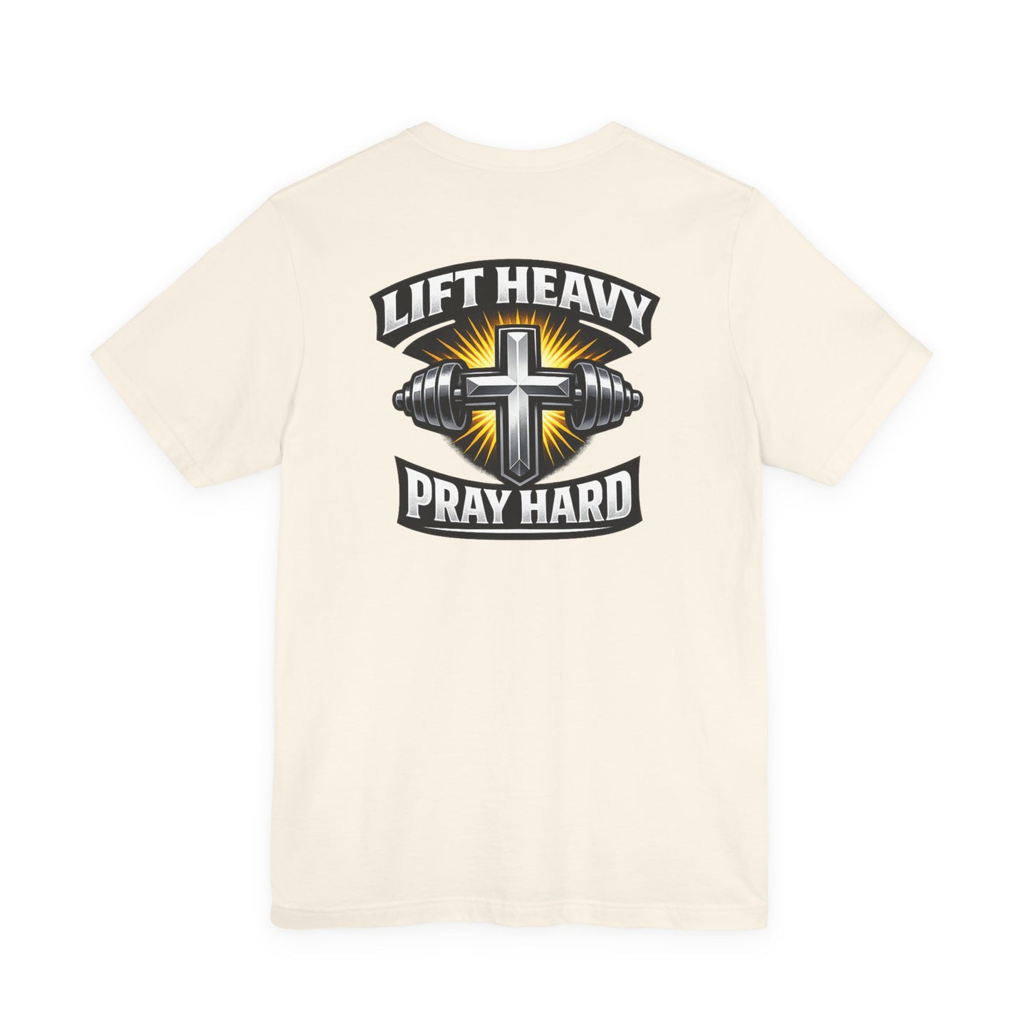 Lift Heavy Pray Hard T‑Shirt — Christian Fitness Gym Tee