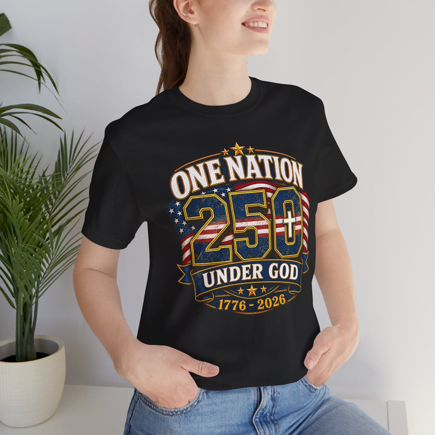 250th USA Independence T-Shirt — "One Nation Under God" 1776–2026 Patriotic Tee