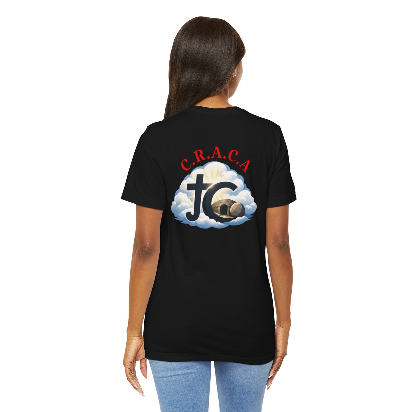 Christian JC Cross Tee — CRACA (Crucified.Risen.And.Coming.Again) Graphic T‑Shirt