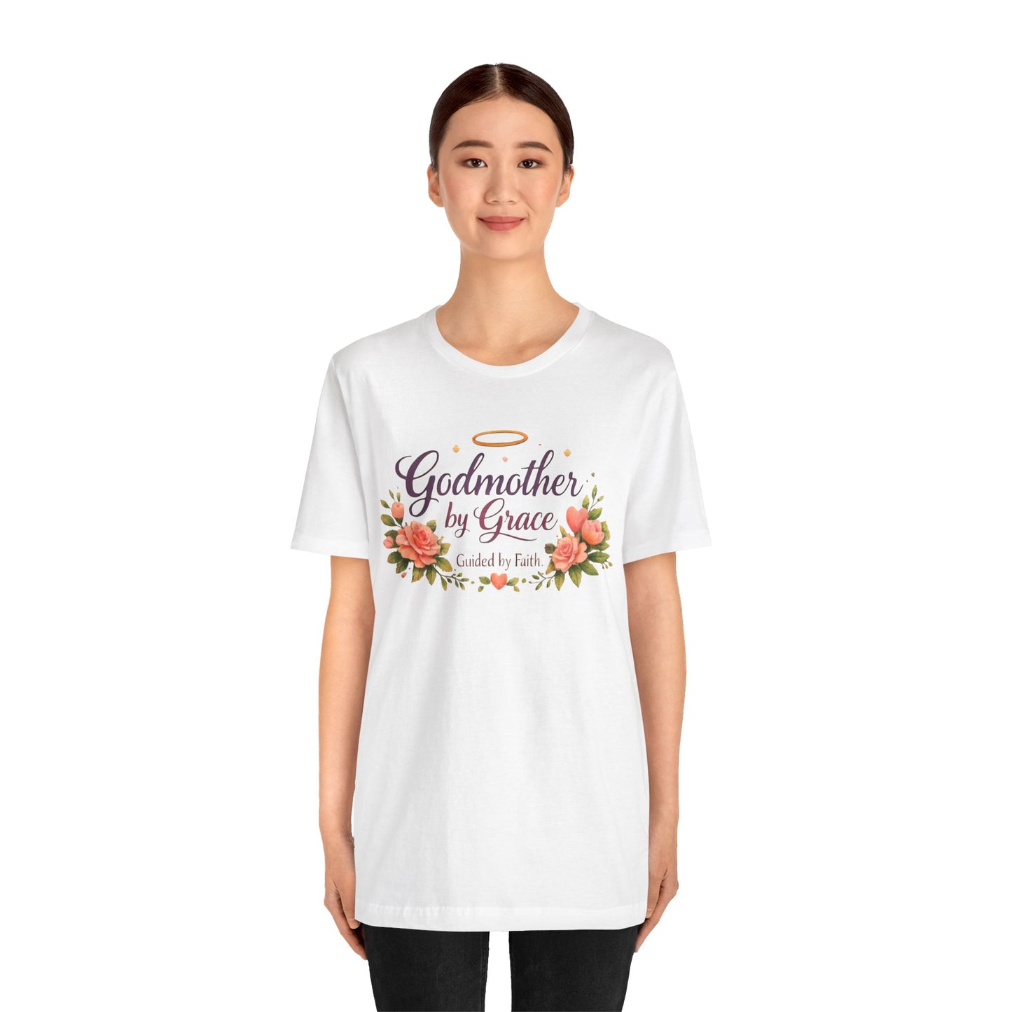 Godmother by Grace Floral Tee — 'Guided by Faith' Godmother T-Shirt