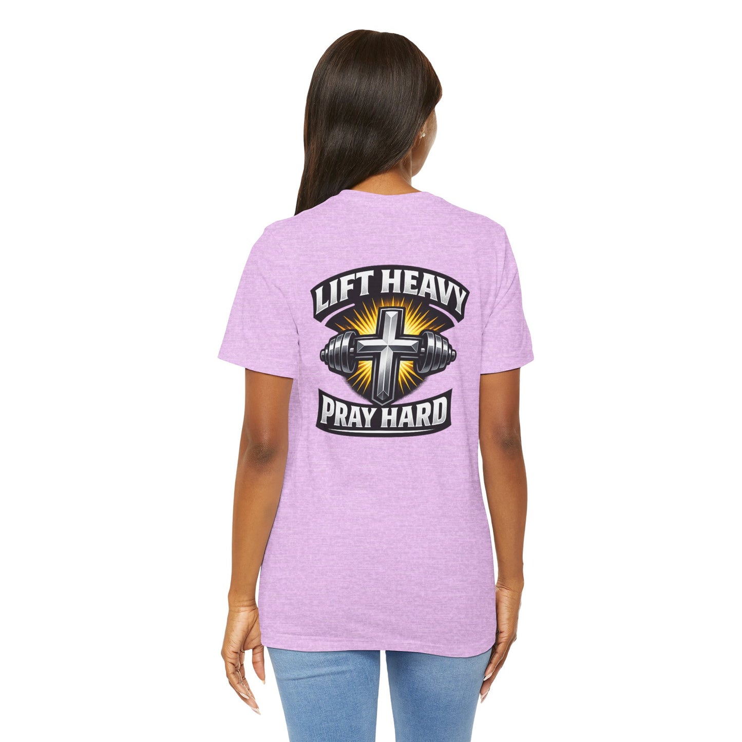 Lift Heavy Pray Hard T‑Shirt — Christian Fitness Gym Tee