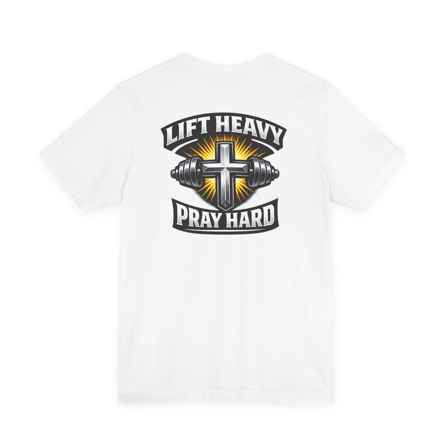 Lift Heavy Pray Hard T‑Shirt — Christian Fitness Gym Tee