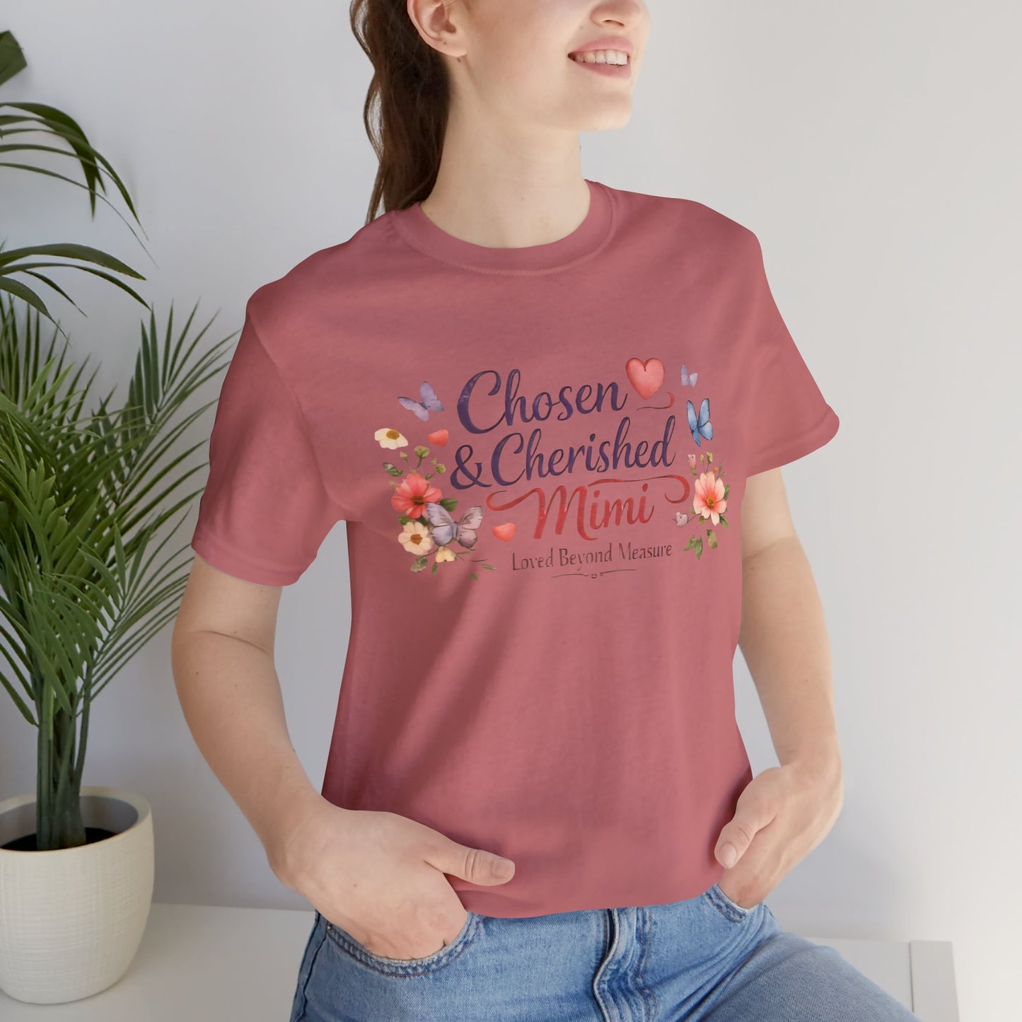 Chosen & Cherished Mimi Tee — Floral 'Loved Beyond Measure' Grandma Shirt