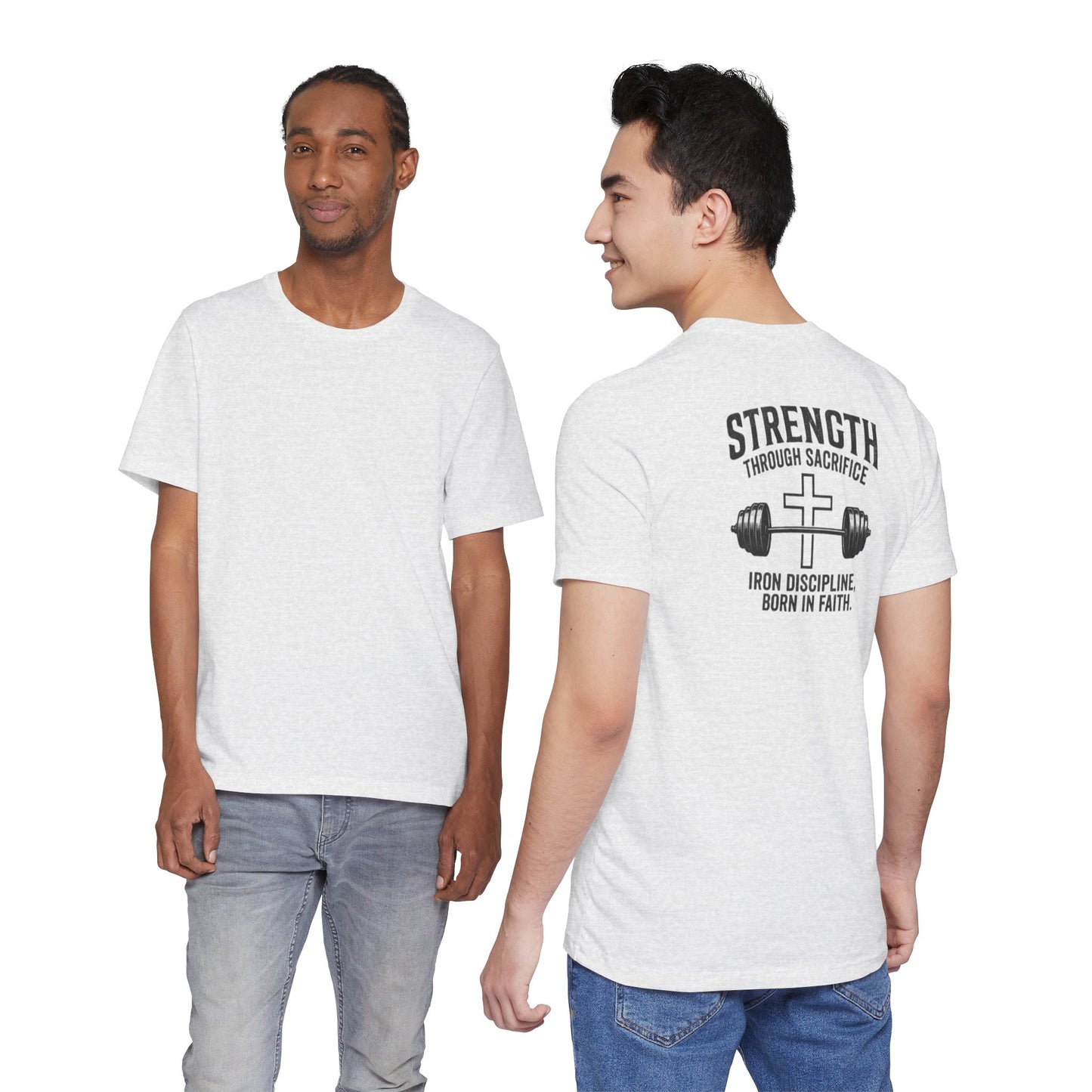 Strength Through Sacrifice Tee — Faith & Fitness Workout T‑Shirt
