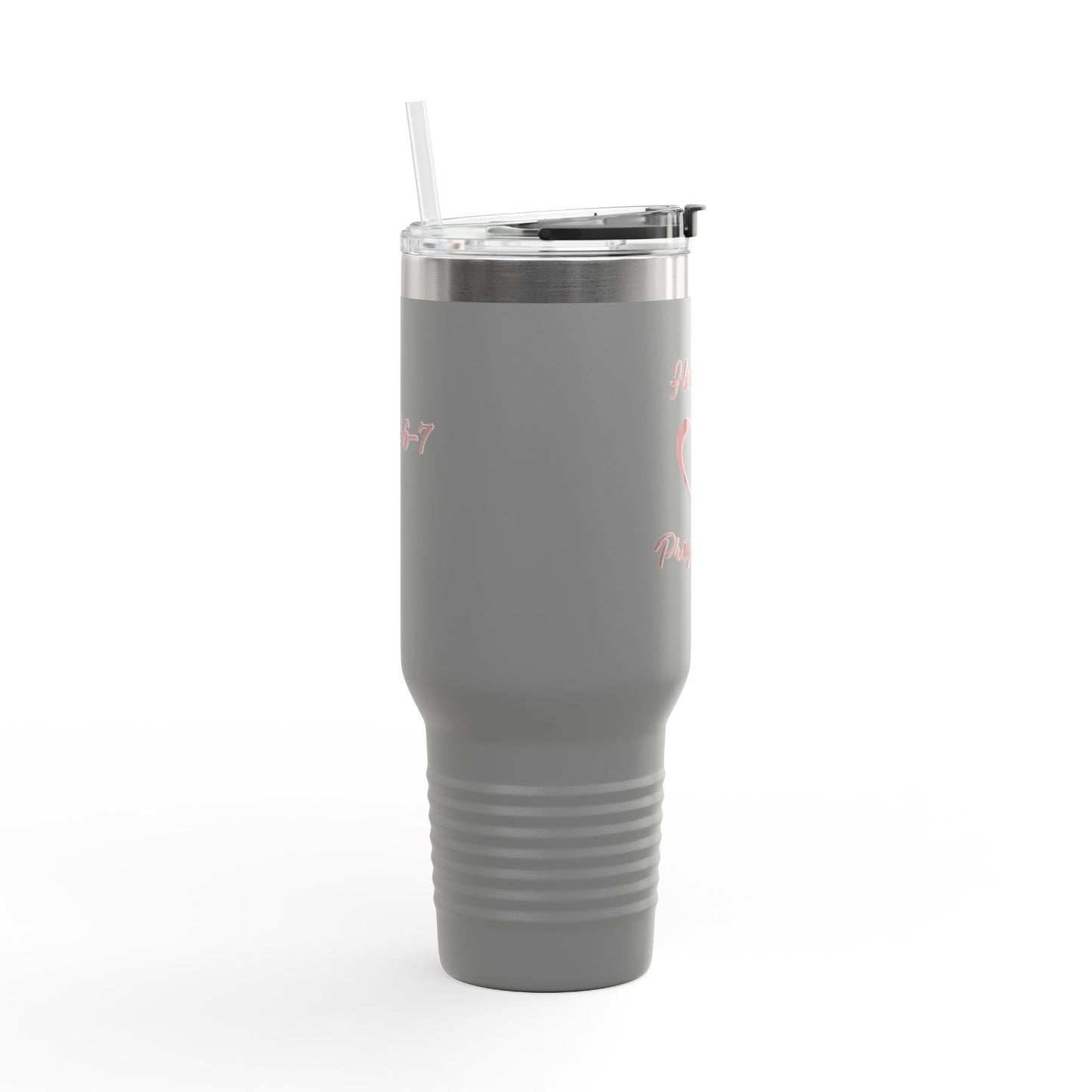 Travel Mug - "How can I pray for you" with Heart and Praying Hands Design