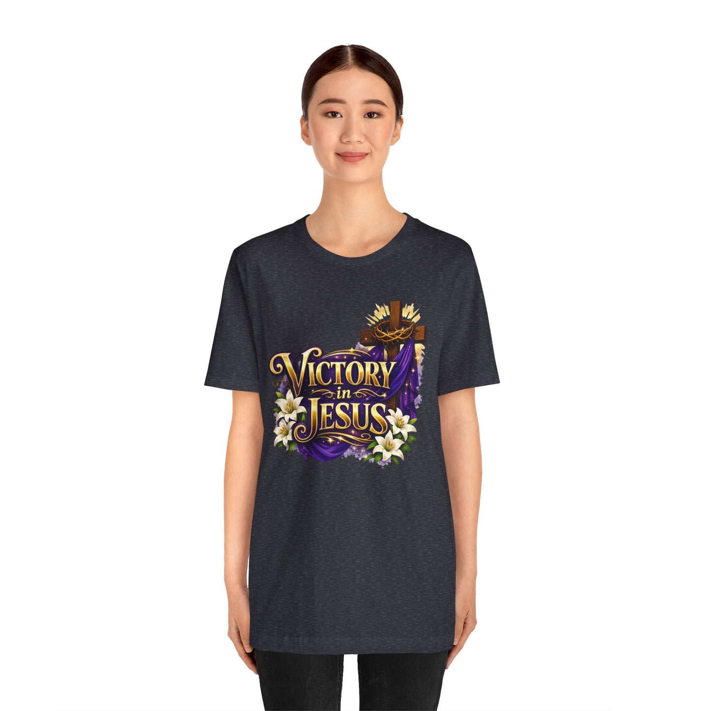 Victory In Jesus Christian T-Shirt — Cross Faith Tee
