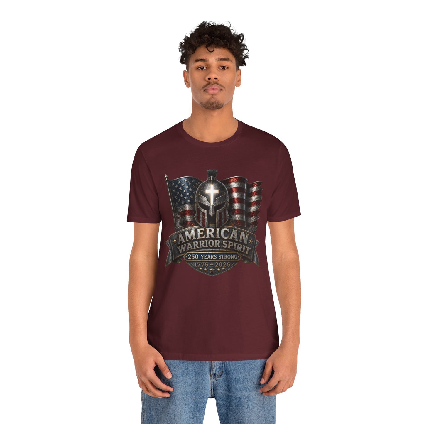 American Warrior Spirit T-Shirt – Patriotic 250 Years Strong Tee (1776–2026)