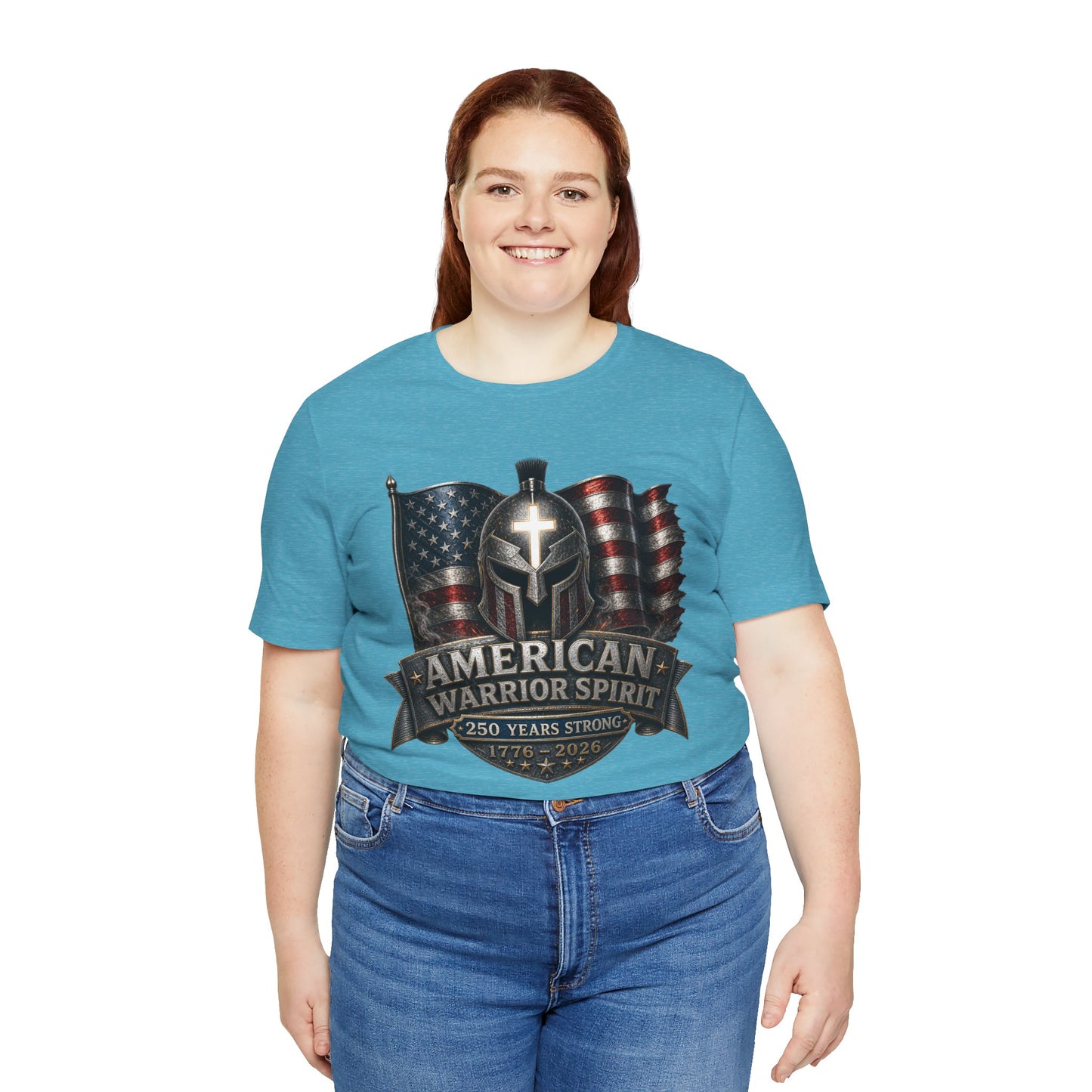 American Warrior Spirit T-Shirt – Patriotic 250 Years Strong Tee (1776–2026)