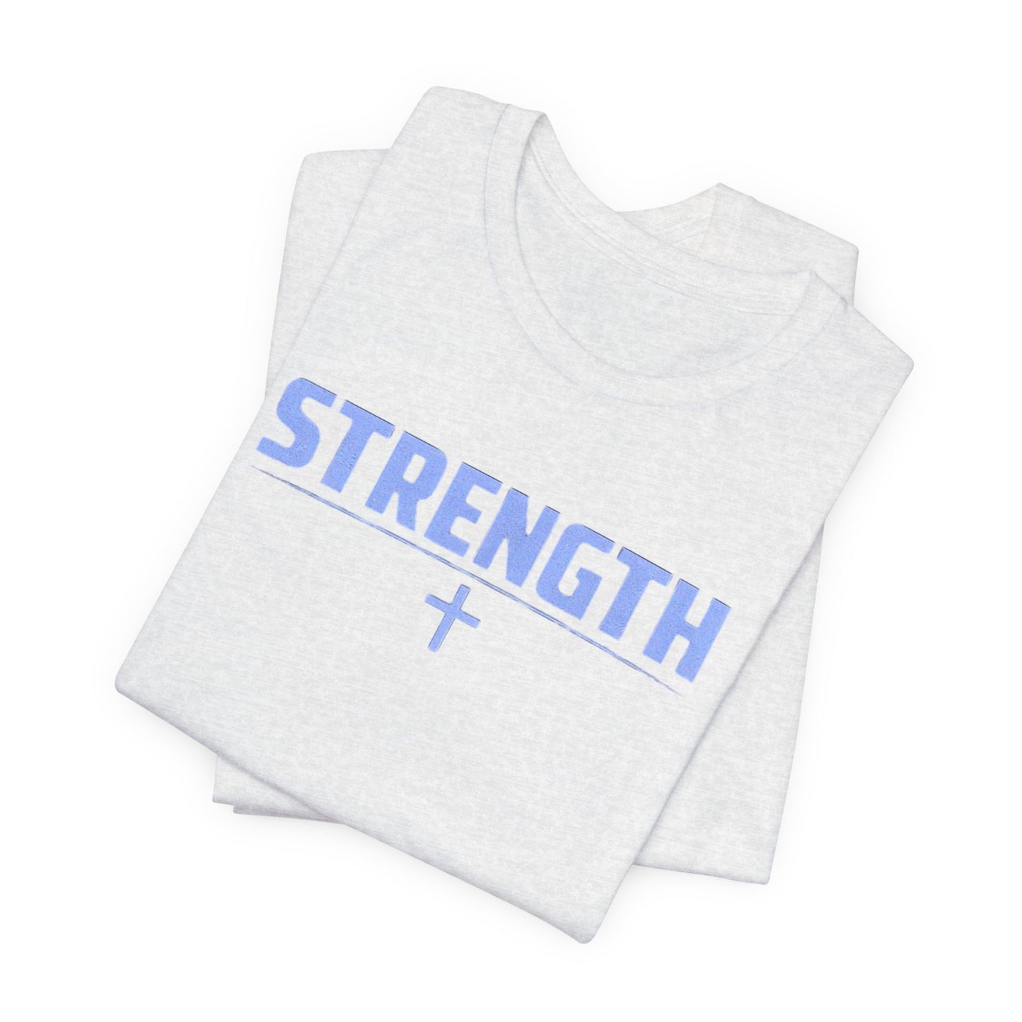 Strength with Cross Tee — Minimal Motivational Fitness Shirt