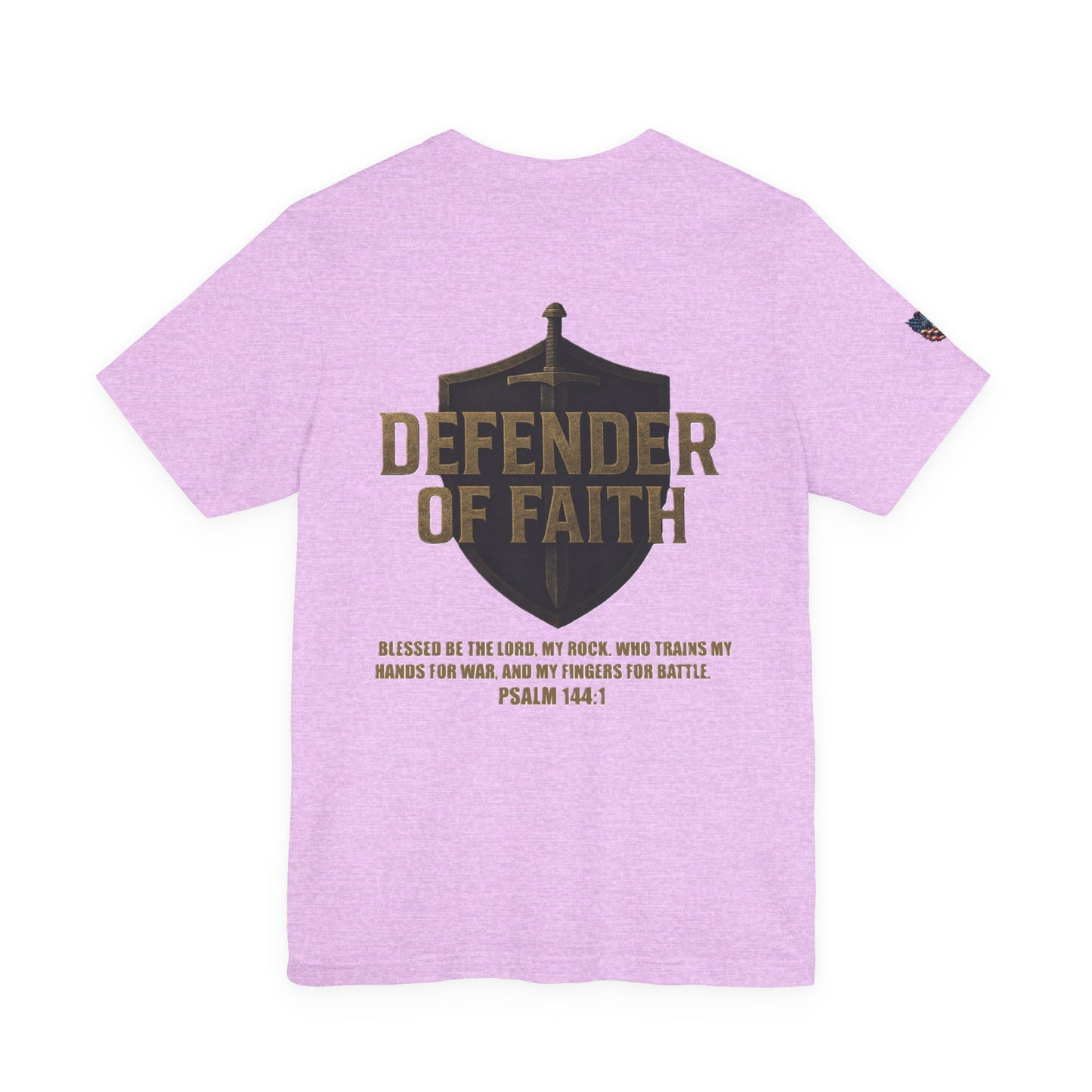 Psalm 144:1 'Defender of Faith' T-Shirt — Christian Scripture Tee