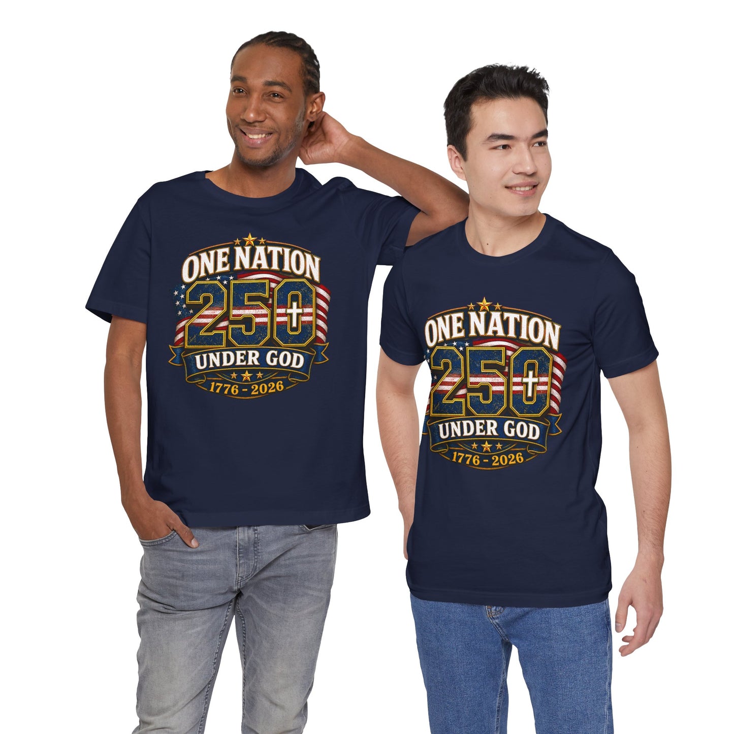 250th USA Independence T-Shirt — "One Nation Under God" 1776–2026 Patriotic Tee