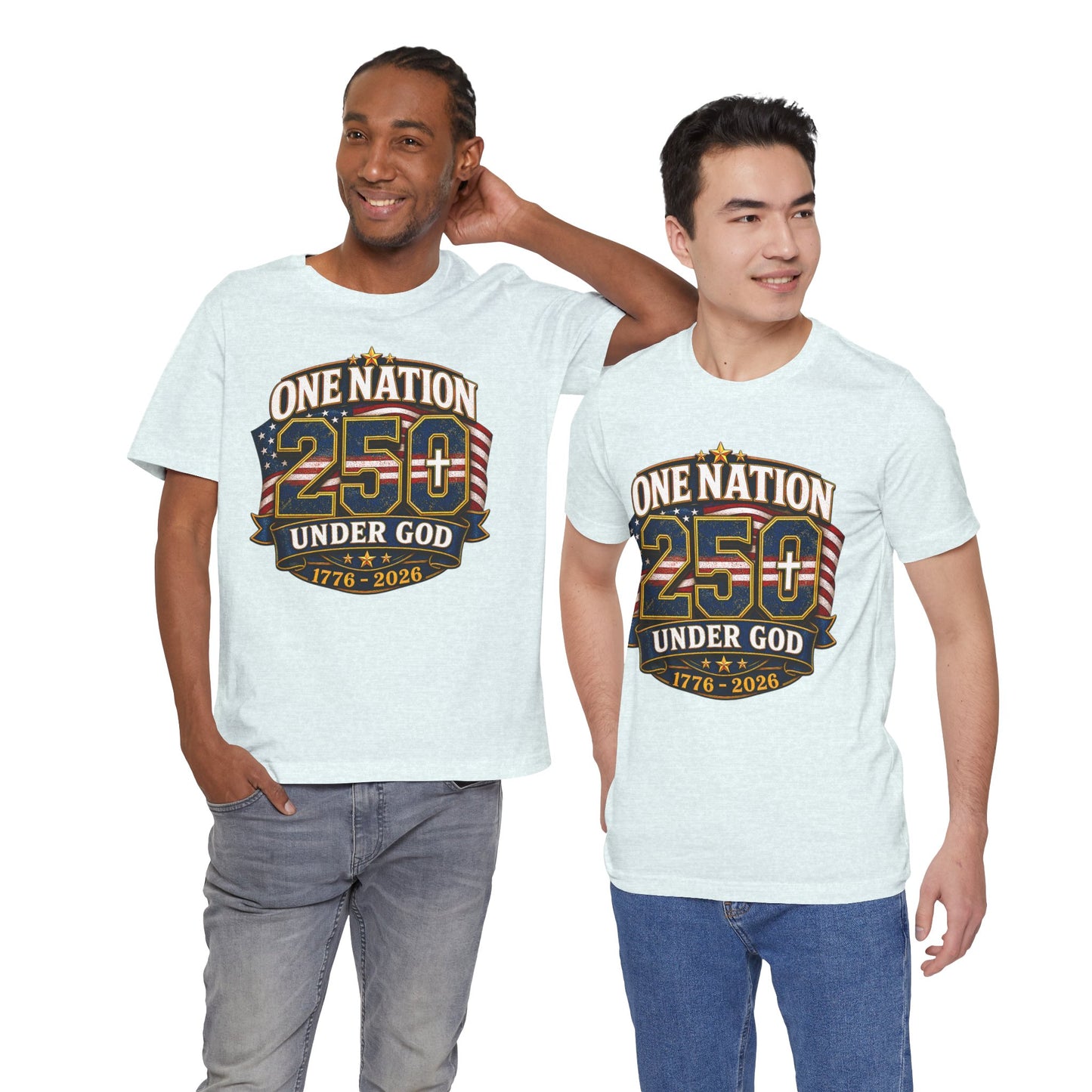 250th USA Independence T-Shirt — "One Nation Under God" 1776–2026 Patriotic Tee