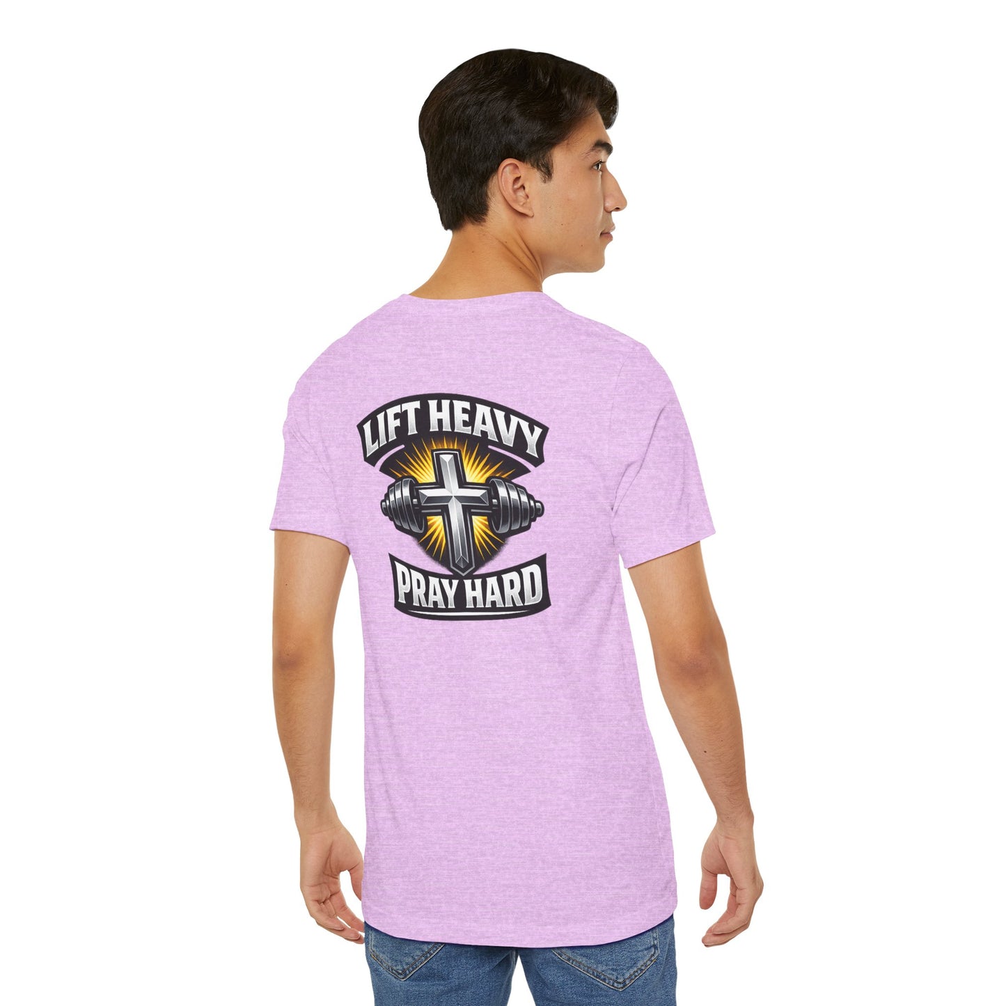 Lift Heavy Pray Hard T‑Shirt — Christian Fitness Gym Tee