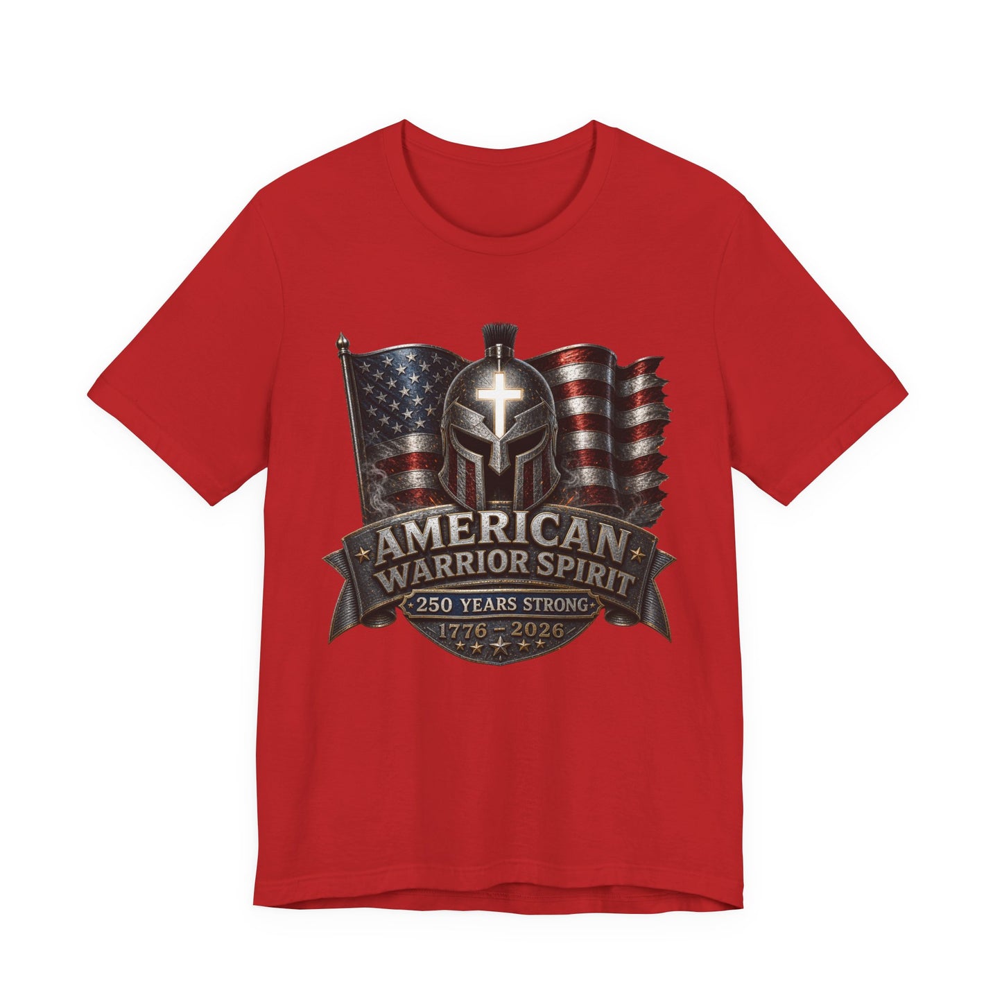 American Warrior Spirit T-Shirt – Patriotic 250 Years Strong Tee (1776–2026)