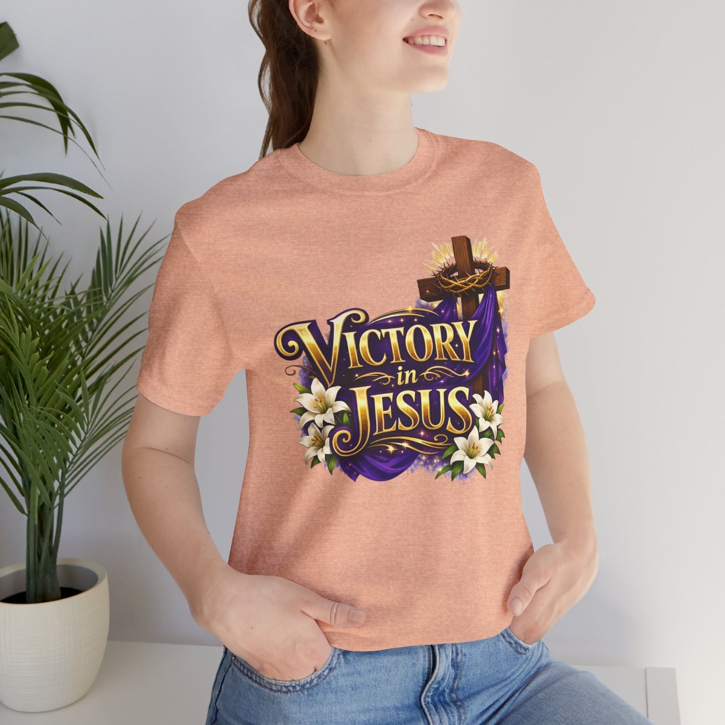 Victory In Jesus Christian T-Shirt — Cross Faith Tee