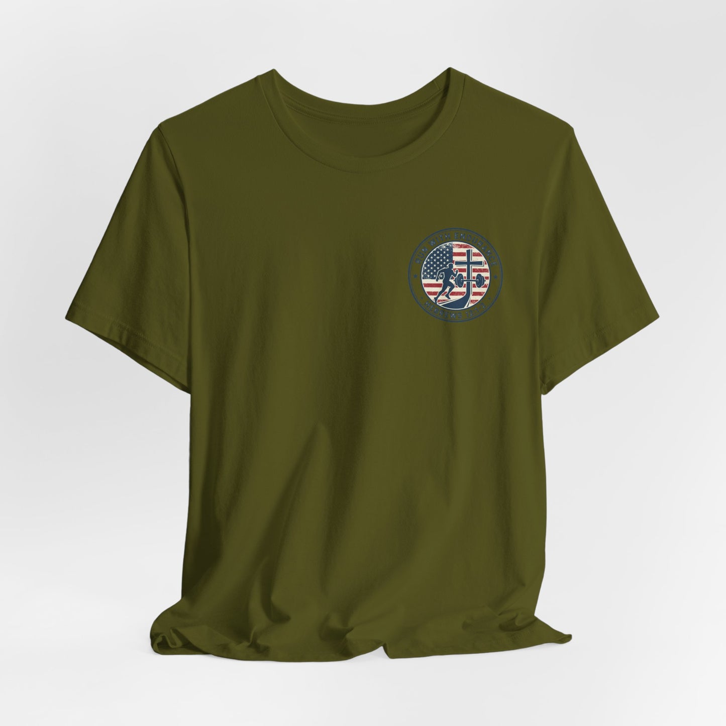 Hebrews 12:1-2 'Run With Endurance' T-Shirt — Inspirational Christian Tee