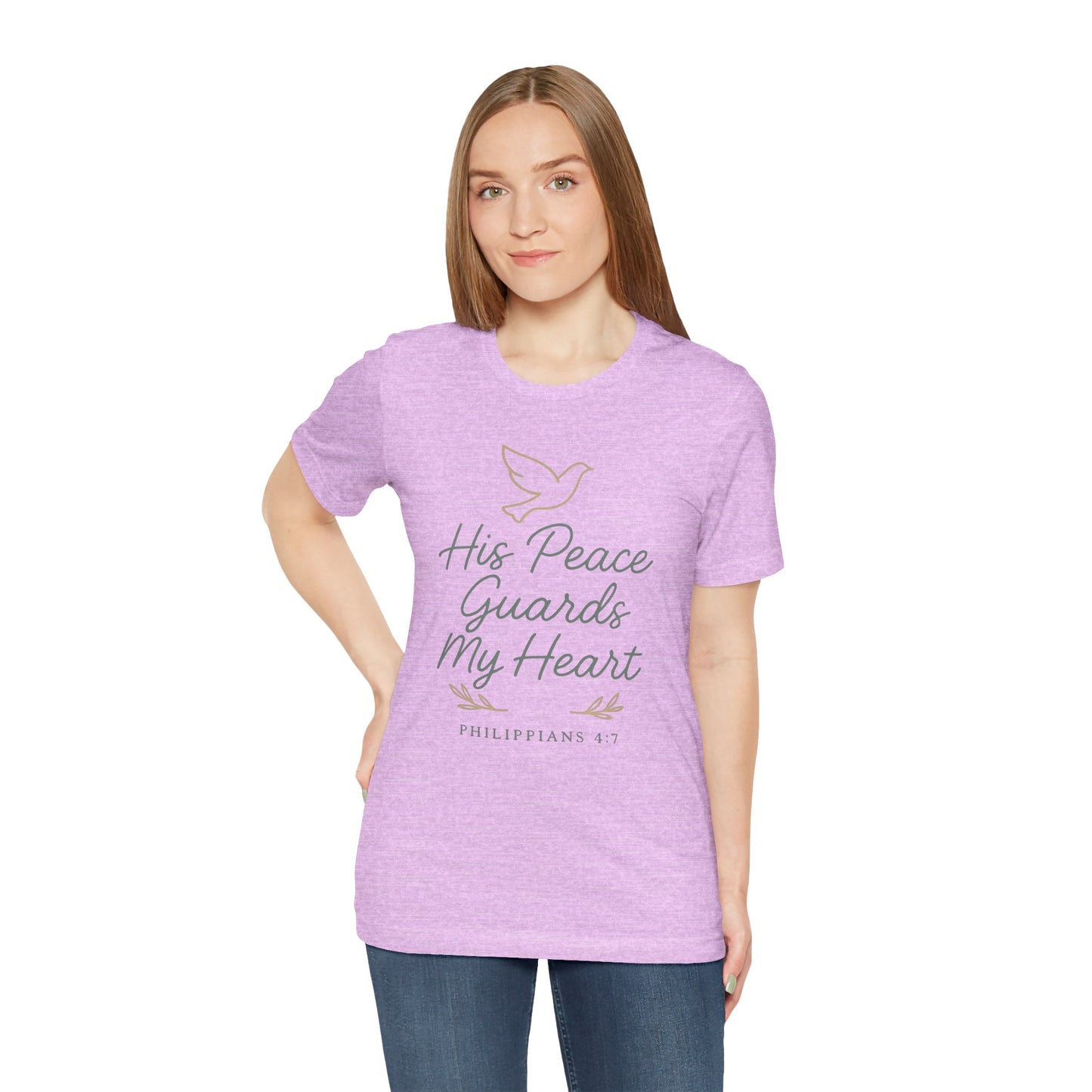 His Peace Guards My Heart Tee — Philippians 4:7 Christian Dove T-Shirt