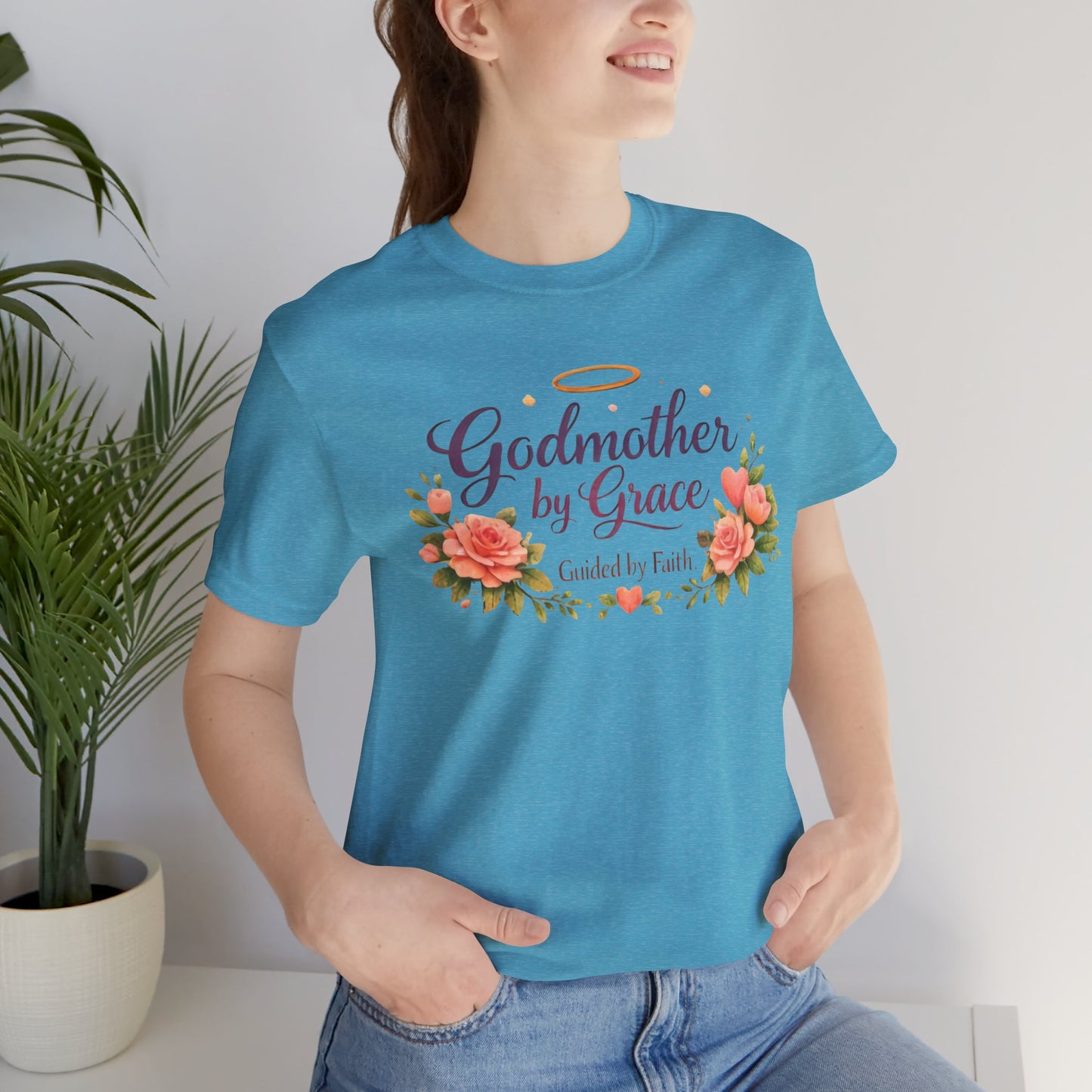 Godmother by Grace Floral Tee — 'Guided by Faith' Godmother T-Shirt